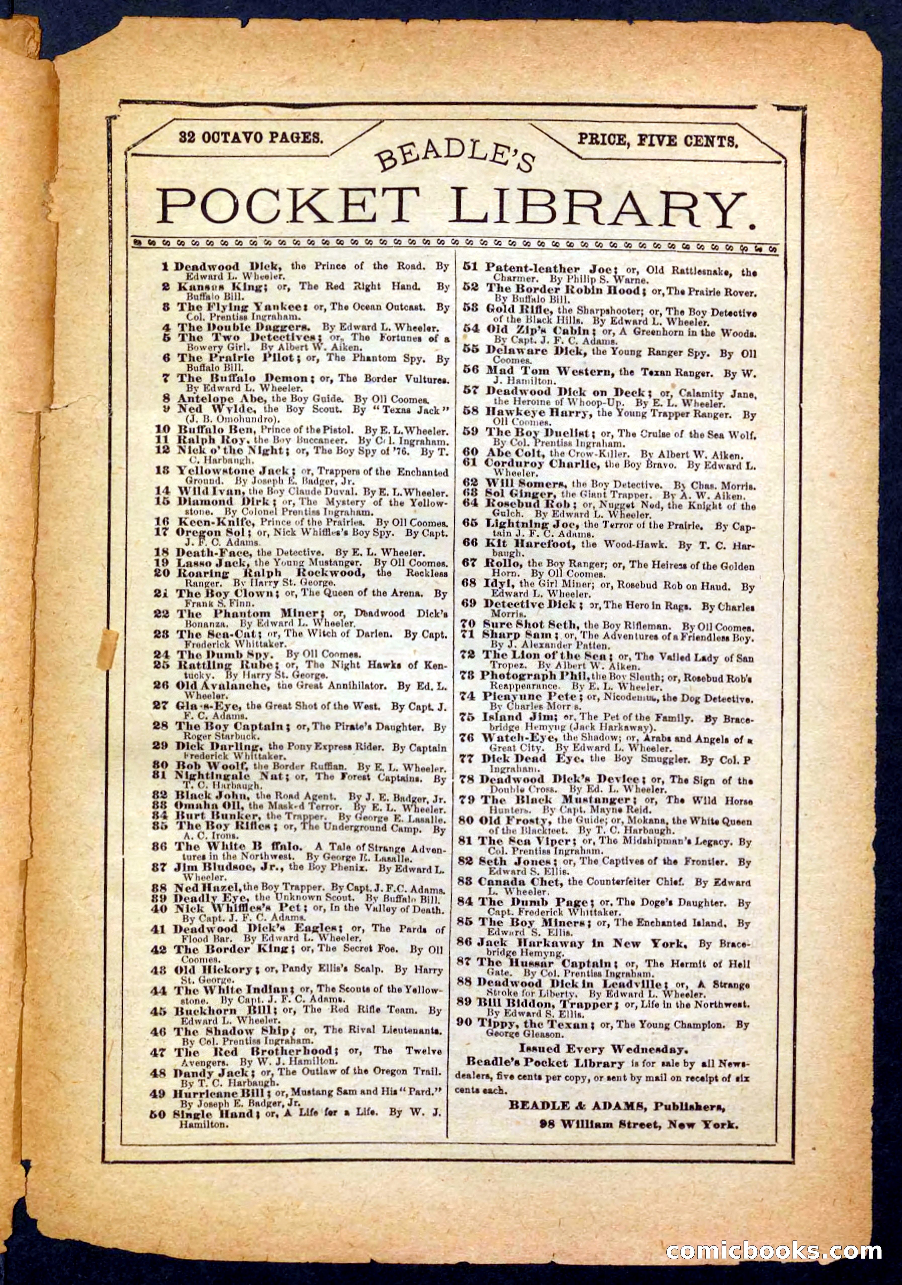 Beadle's Pocket Library No. 182 — page 31 of 32