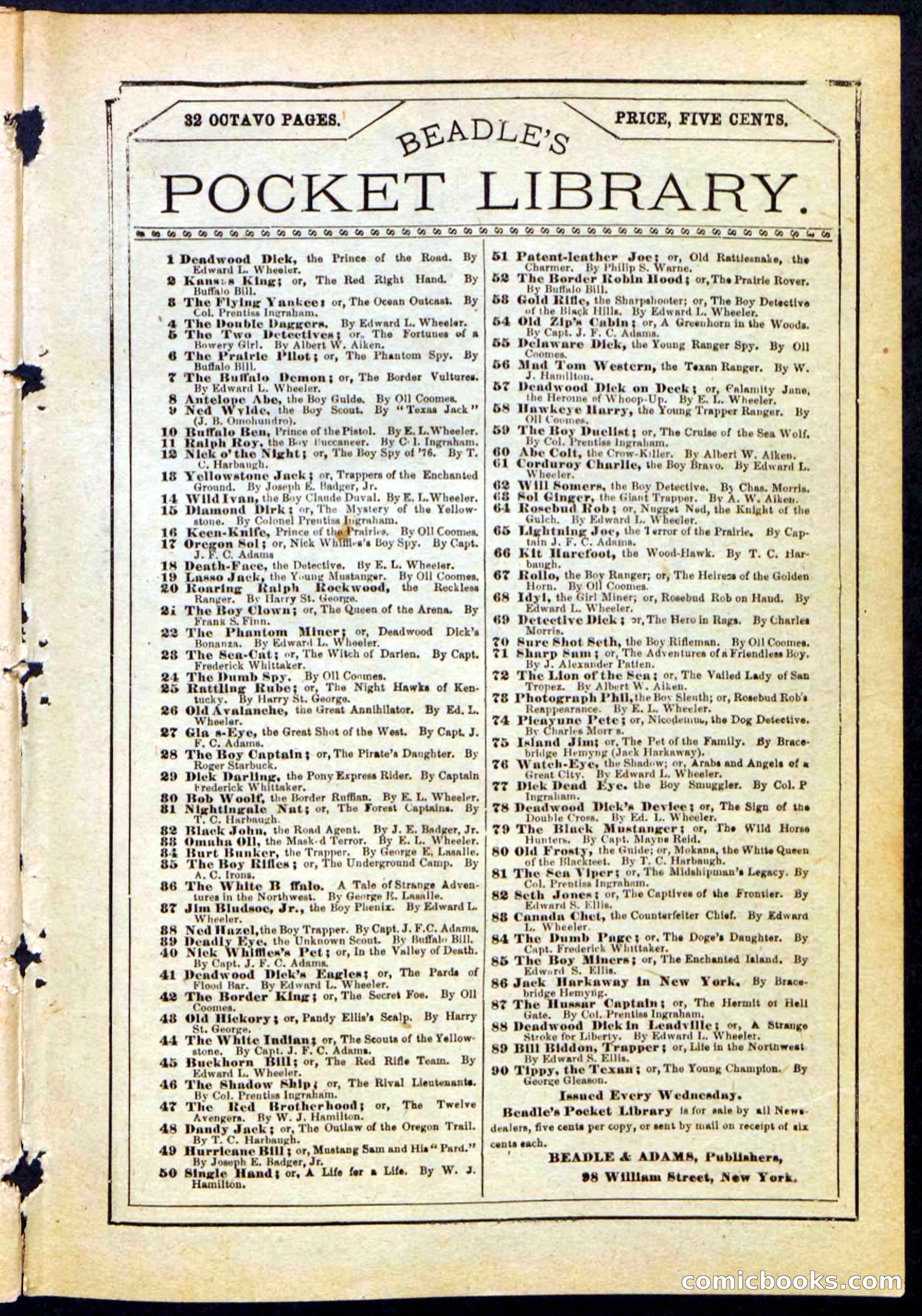 Beadle's Pocket Library, No. 183 — page 31 of 32