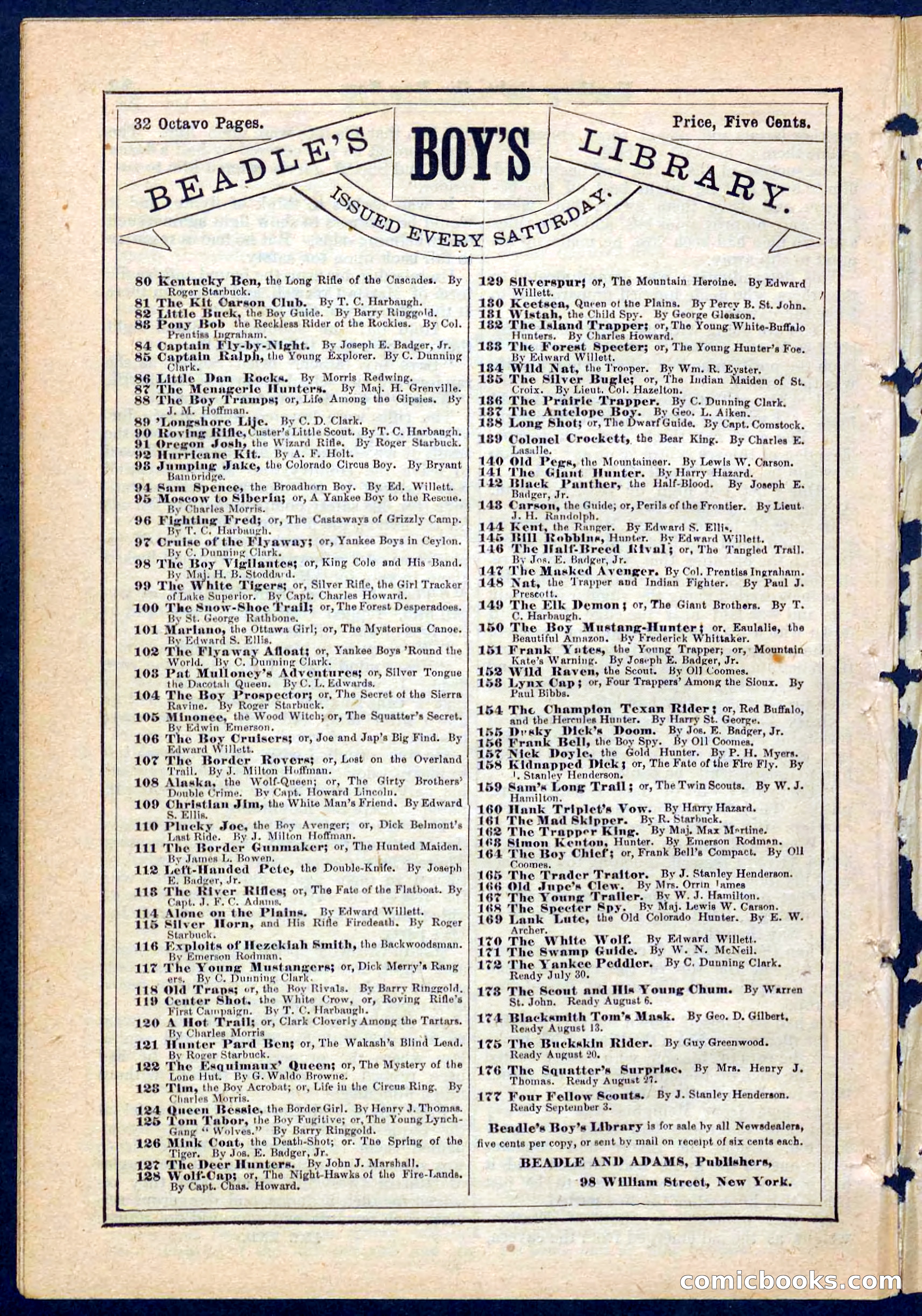 Beadle's Pocket Library No. 184 — page 30 of 32