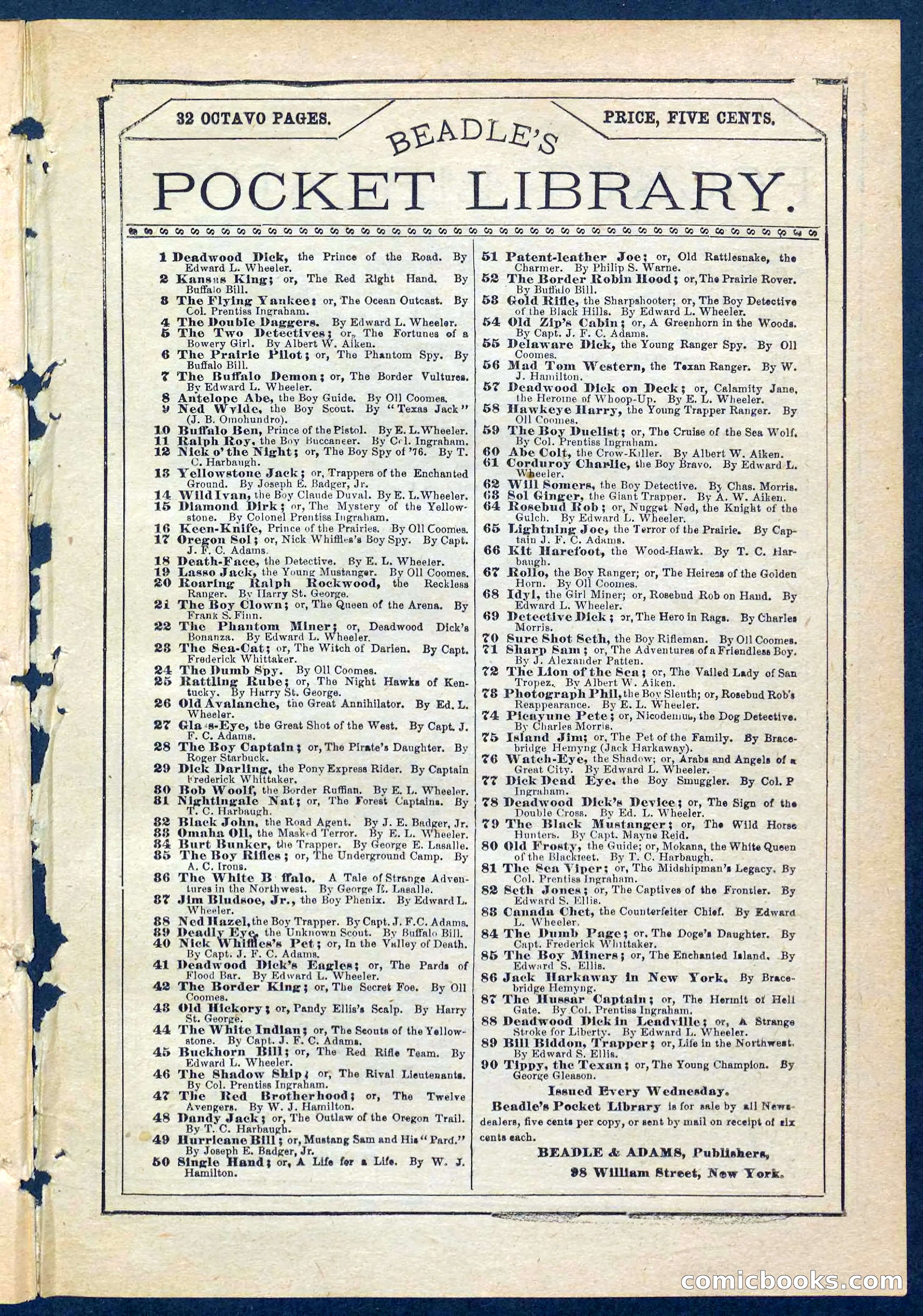 Beadle's Pocket Library No. 184 — page 31 of 32