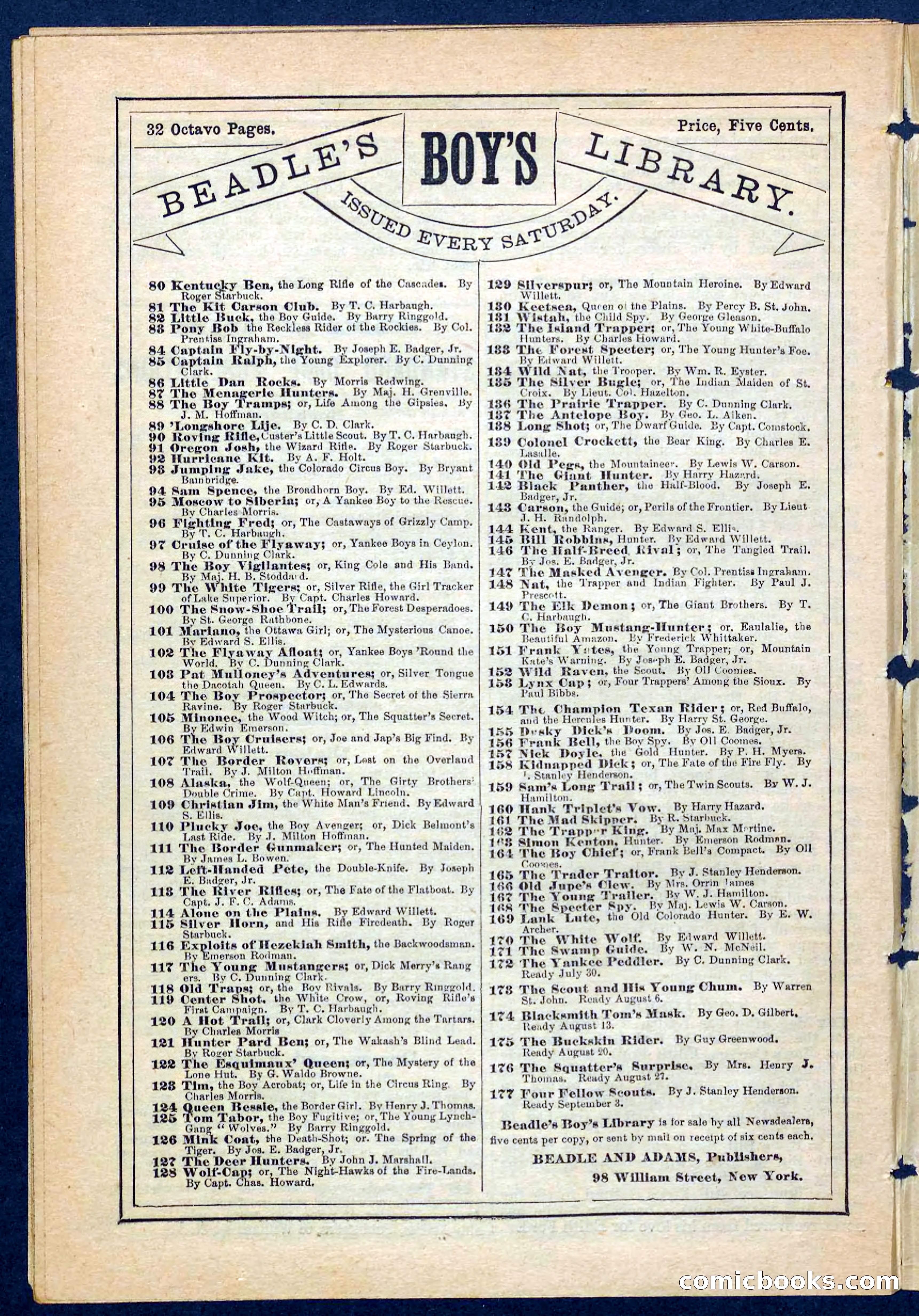 Beadle's Pocket Library No. 185 — page 30 of 32