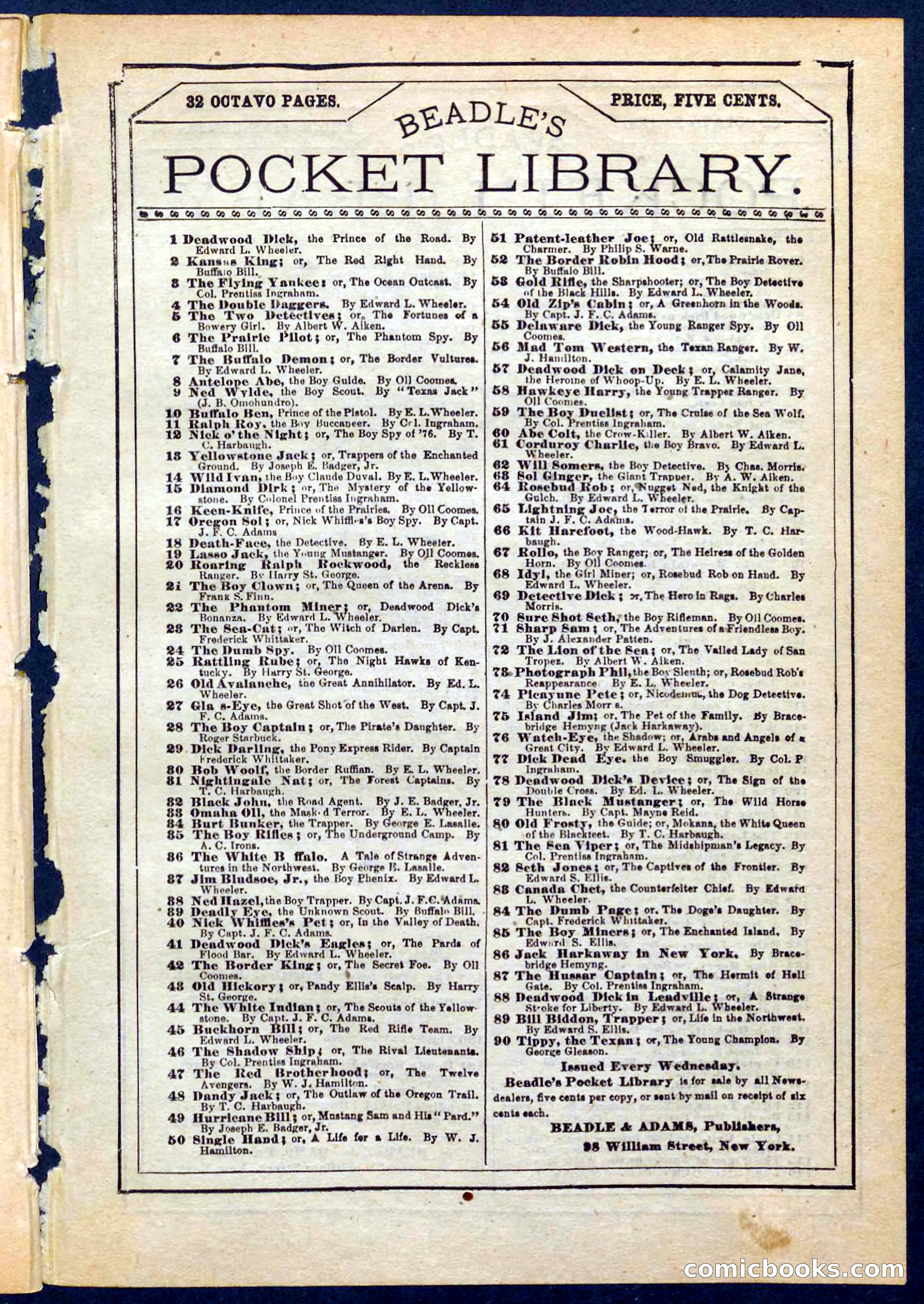 Beadle's Pocket Library No. 186 — page 31 of 32