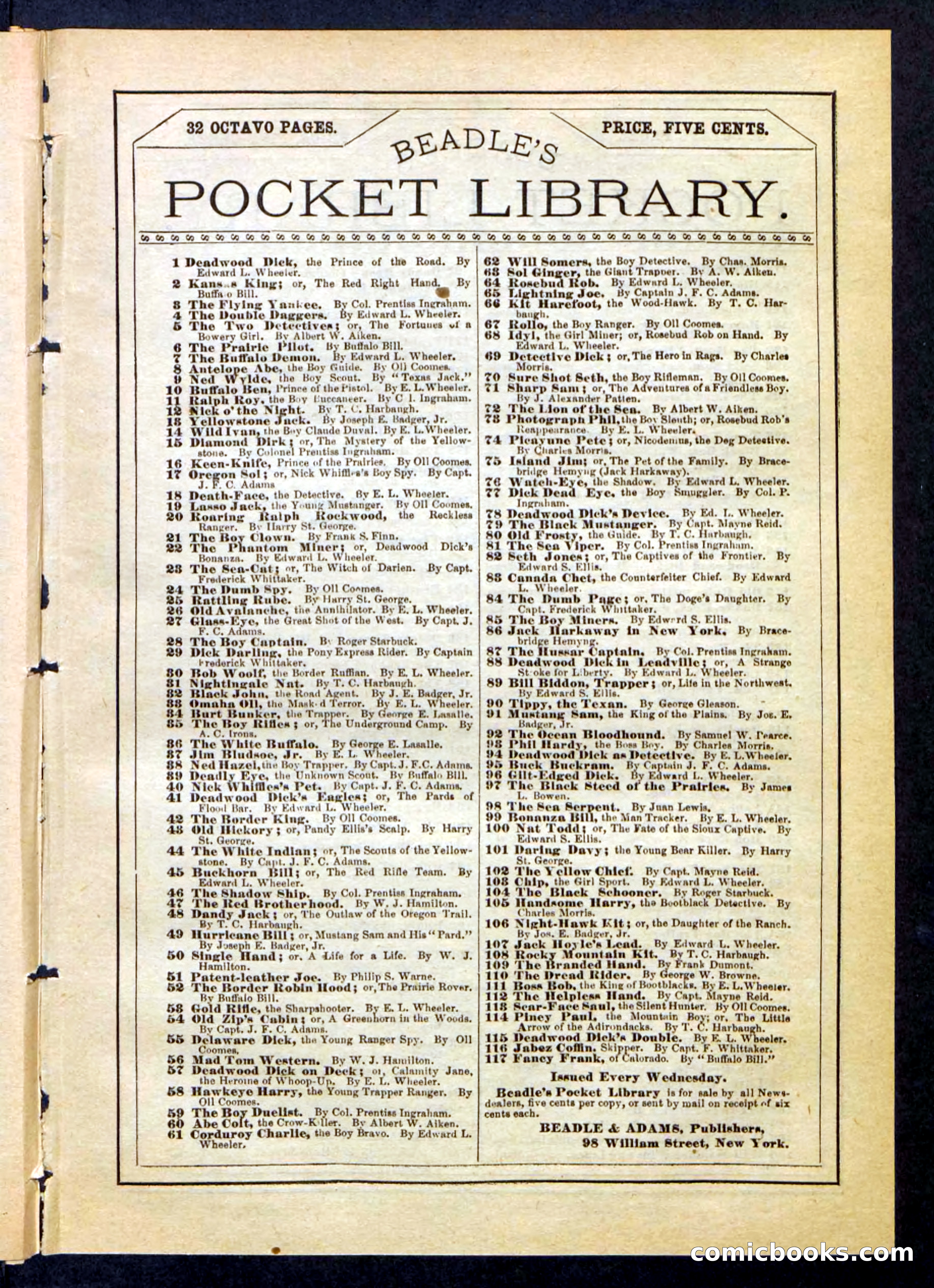 Beadle's Pocket Library, No. 197 — page 31 of 32