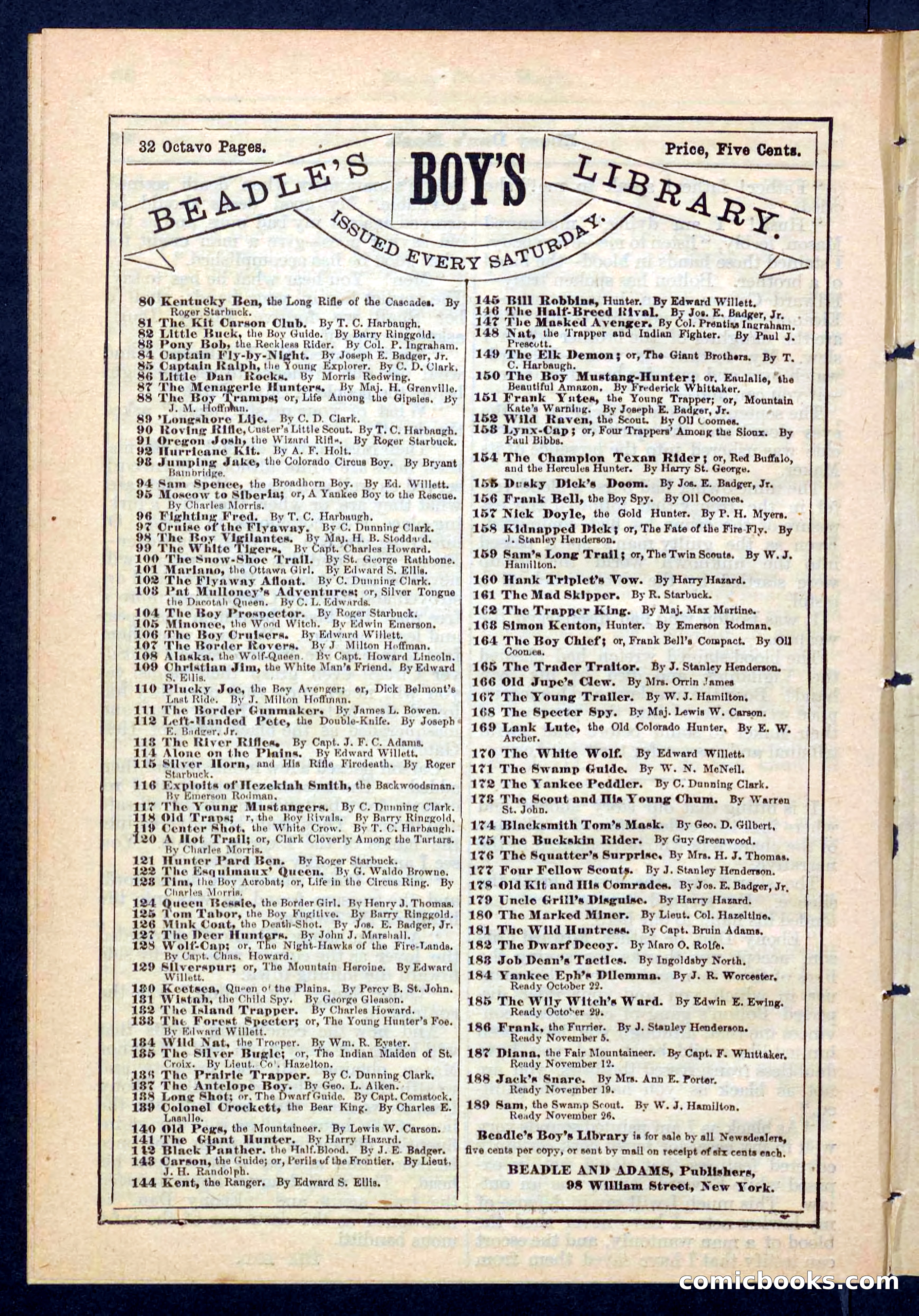 Beadle's Pocket Library No. 198 — page 30 of 32