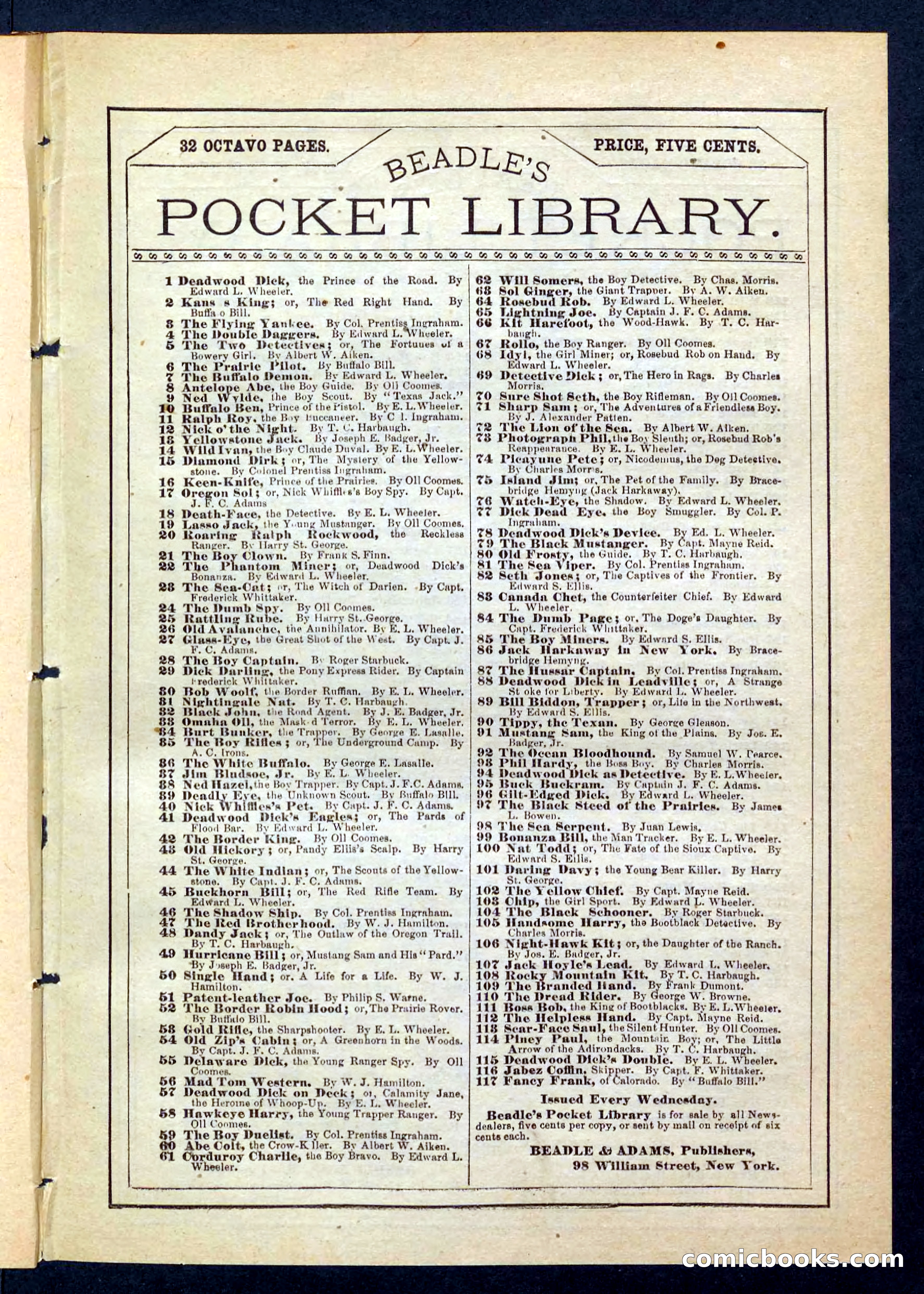 Beadle's Pocket Library No. 198 — page 31 of 32
