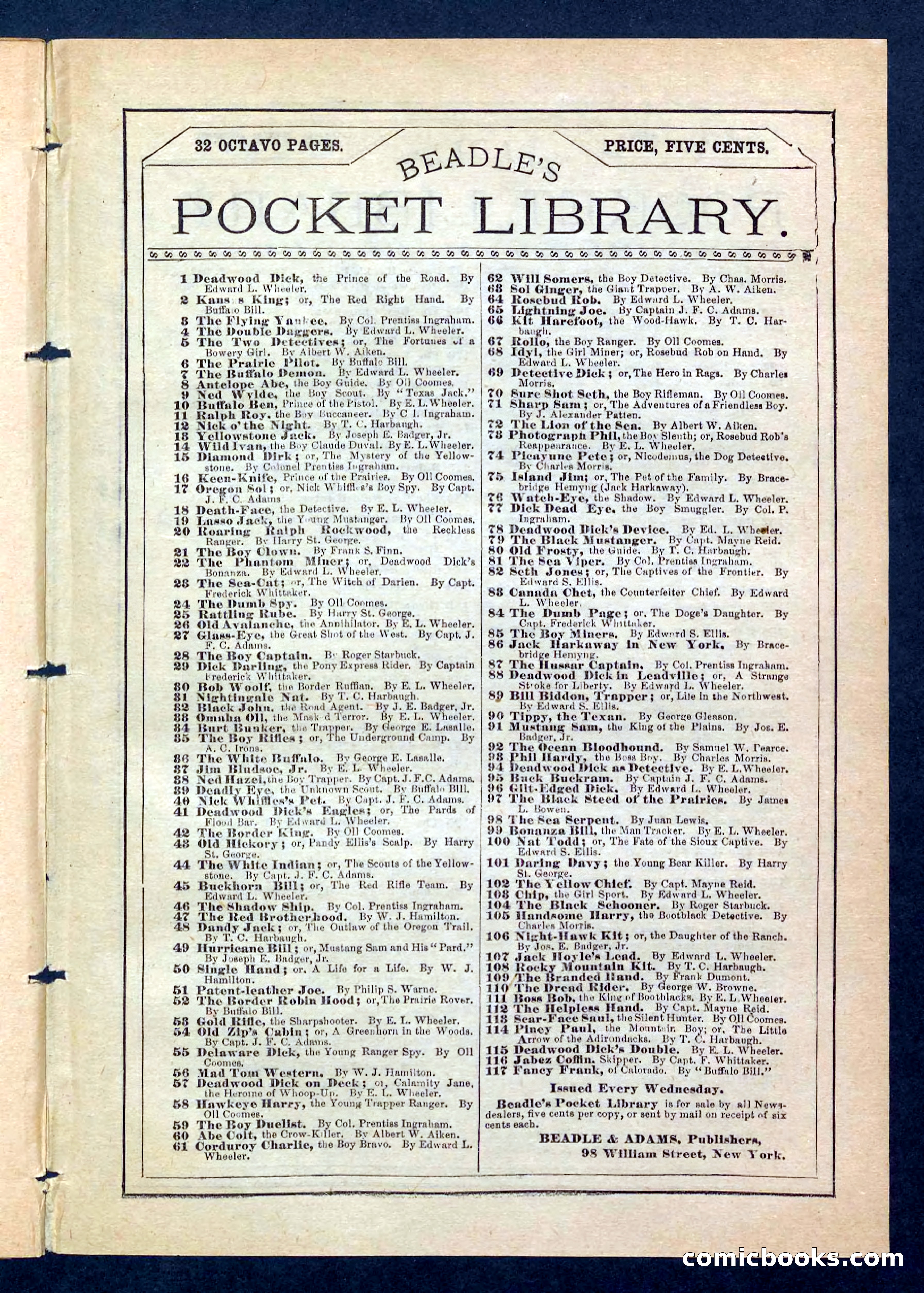Beadle's Pocket Library No. 199 — page 31 of 32