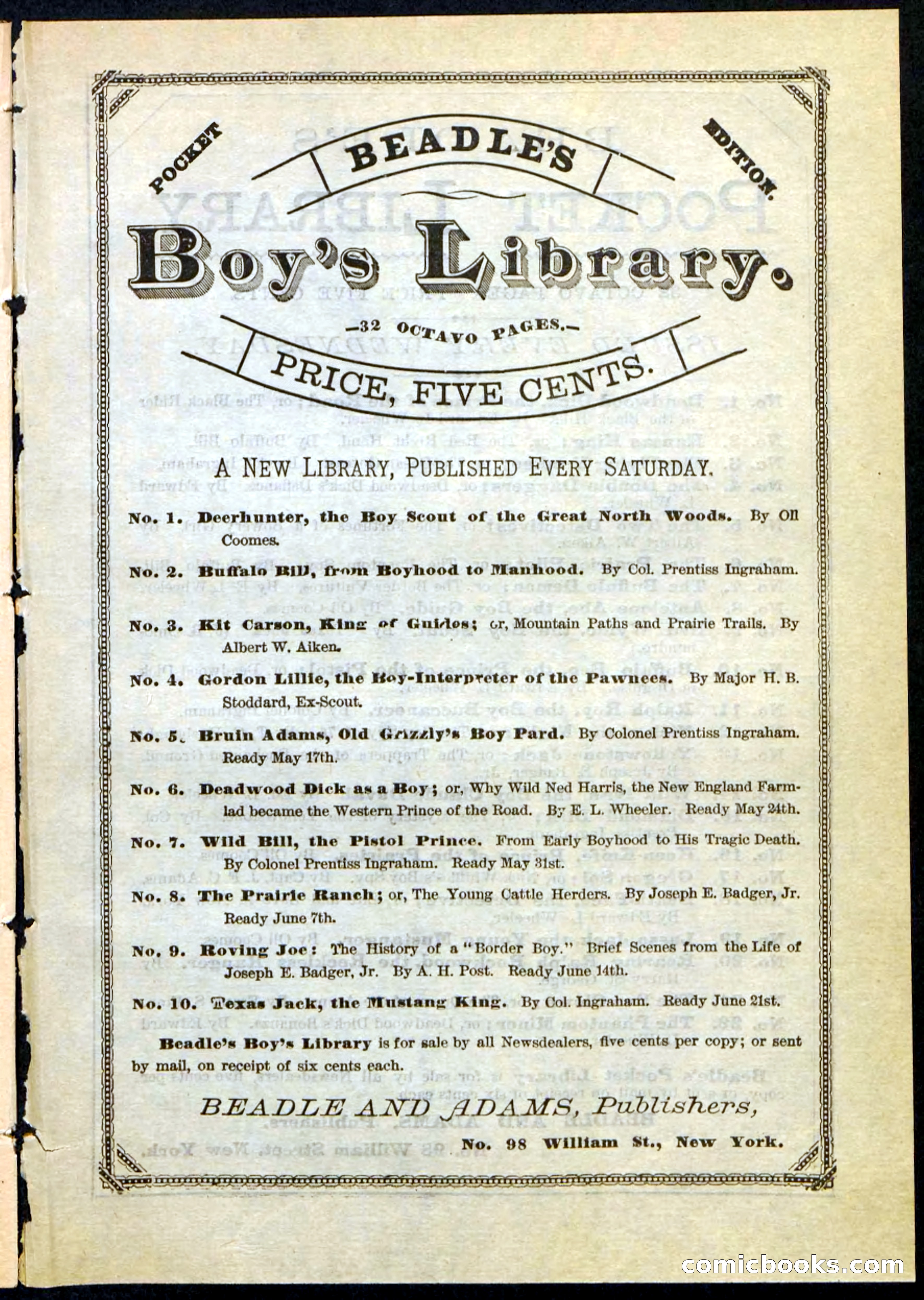 Beadle's Pocket Library No. 20 — page 31 of 32