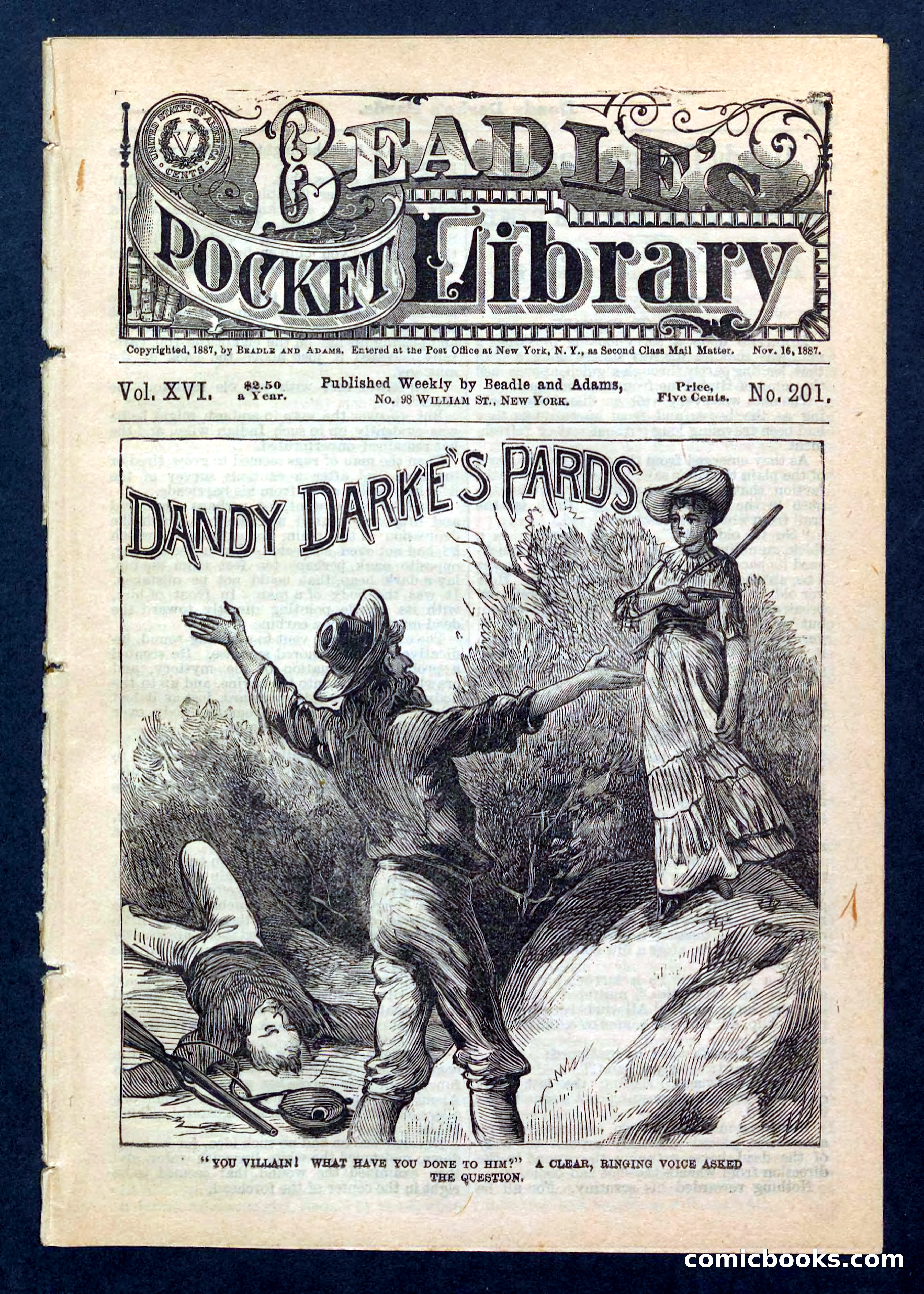 Beadle's Pocket Library No. 201: Dandy Darke's Pards — page 1 of 32