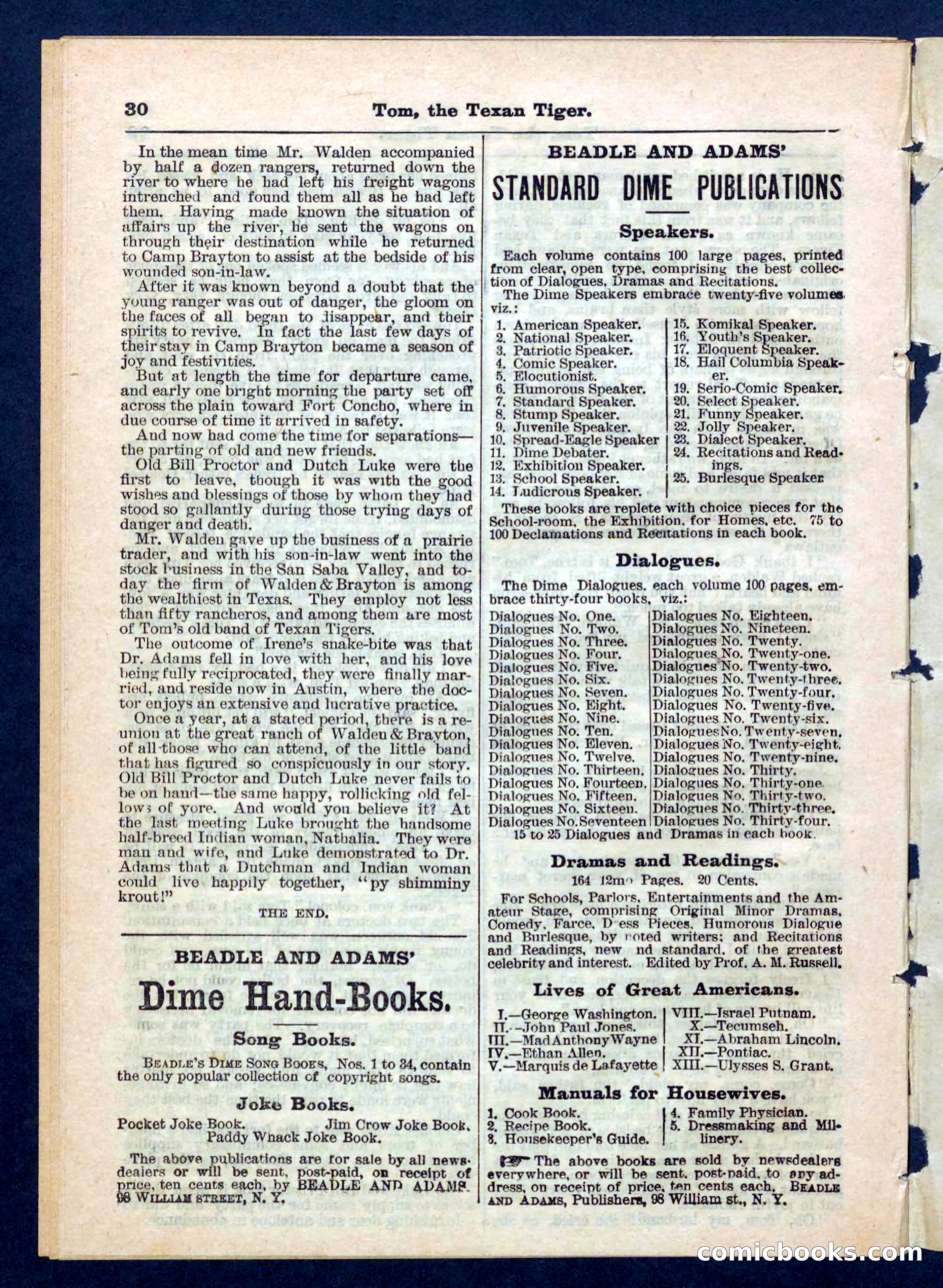 Beadle's Pocket Library No. 202 — page 30 of 32