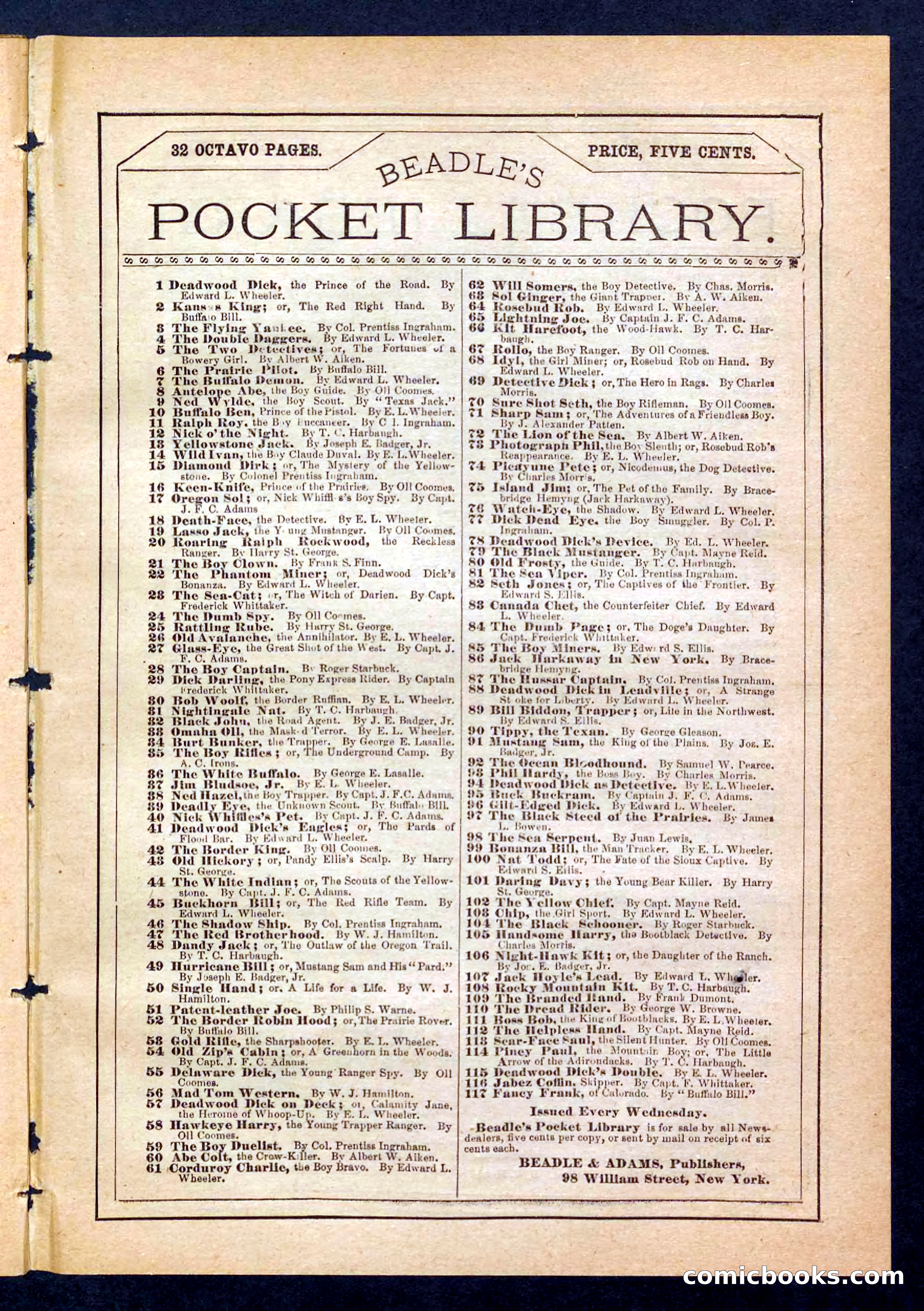 Beadle's Pocket Library, No. 203 — page 31 of 32