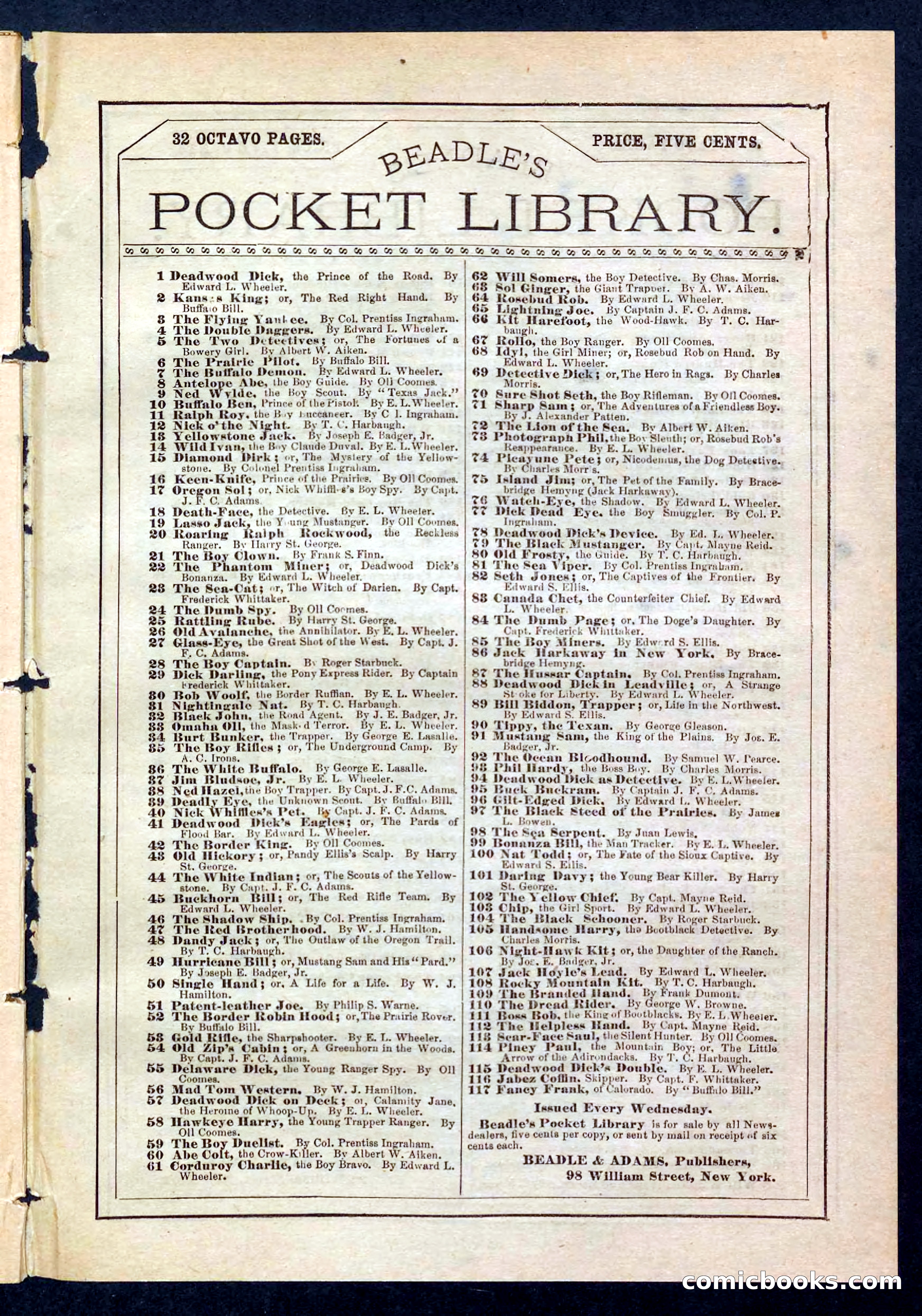 Beadle's Pocket Library, No. 204 — page 31 of 32