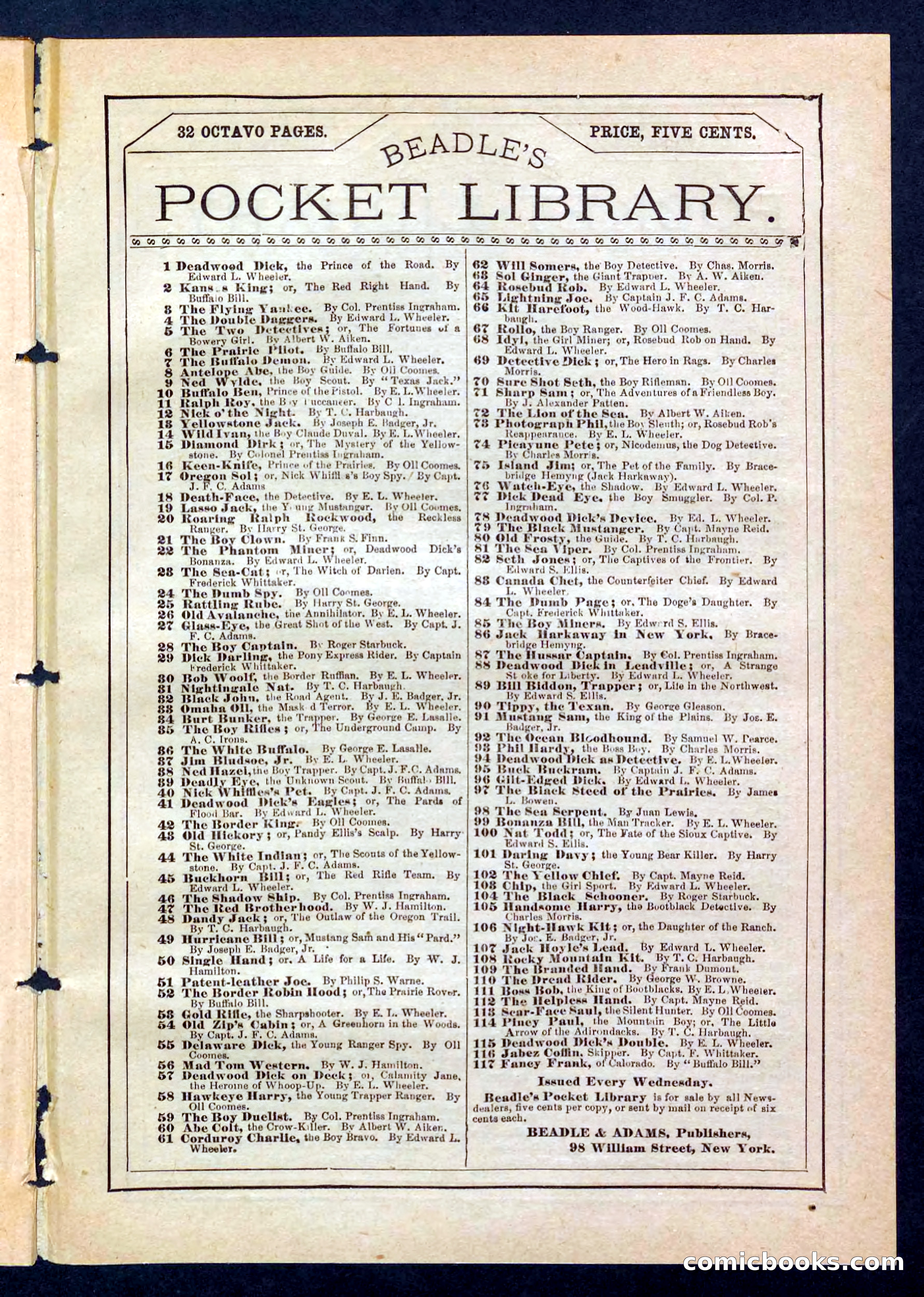Beadle's Pocket Library No. 206 — page 31 of 32