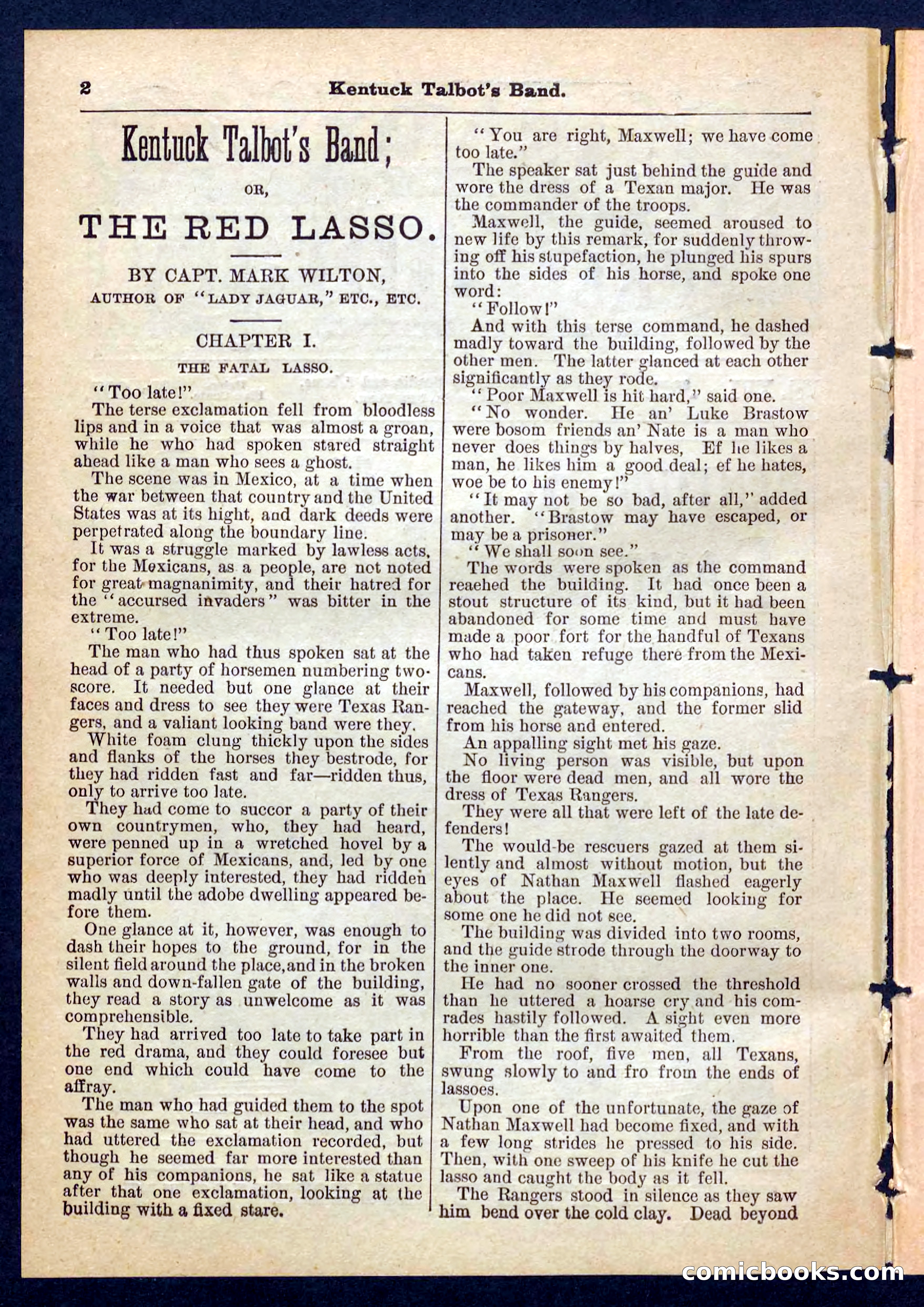 Beadle's Pocket Library, No. 207: 'Kentucky Talbot's Band' — page 2 of 32