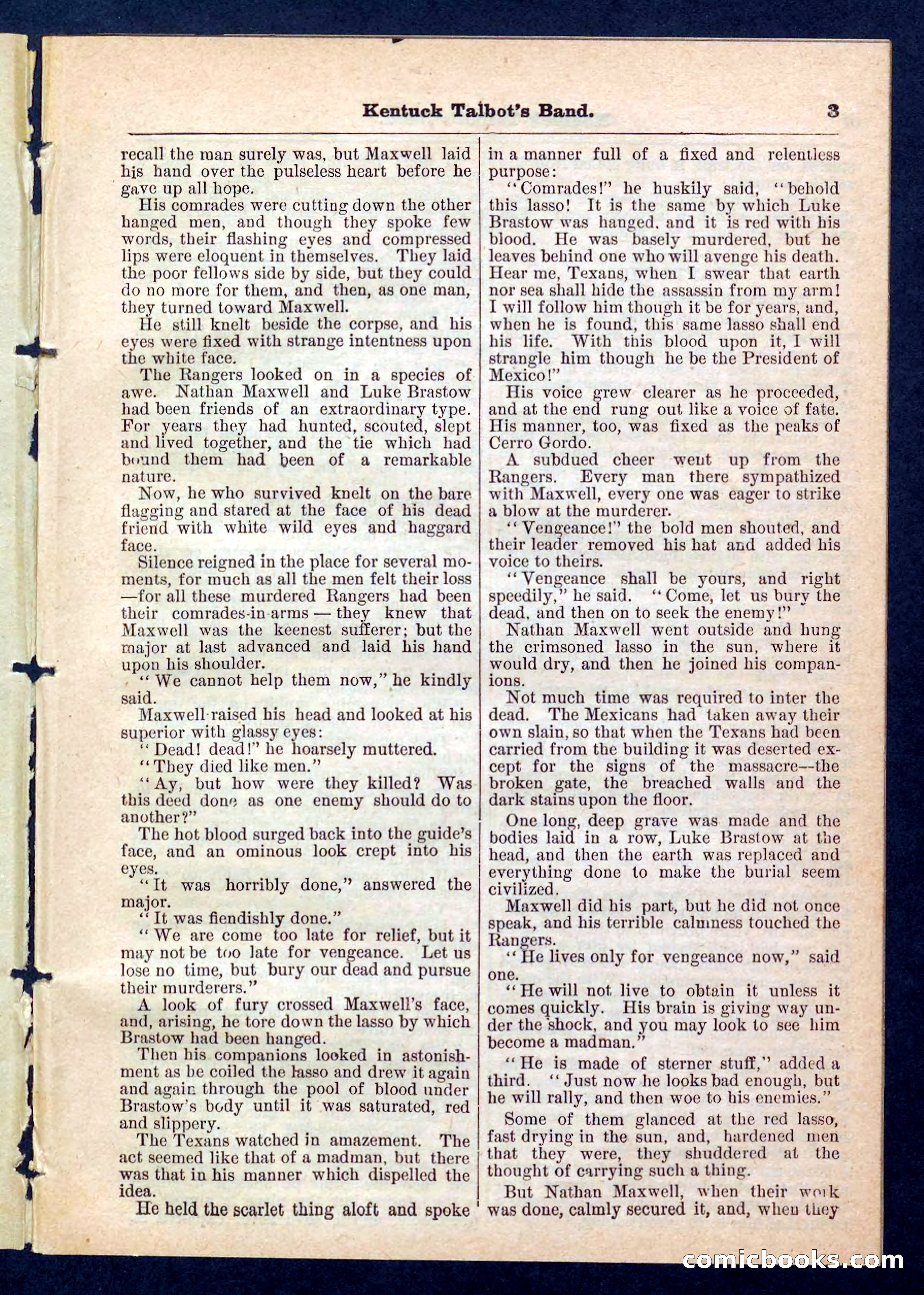 Beadle's Pocket Library, No. 207: 'Kentucky Talbot's Band' — page 3 of 32