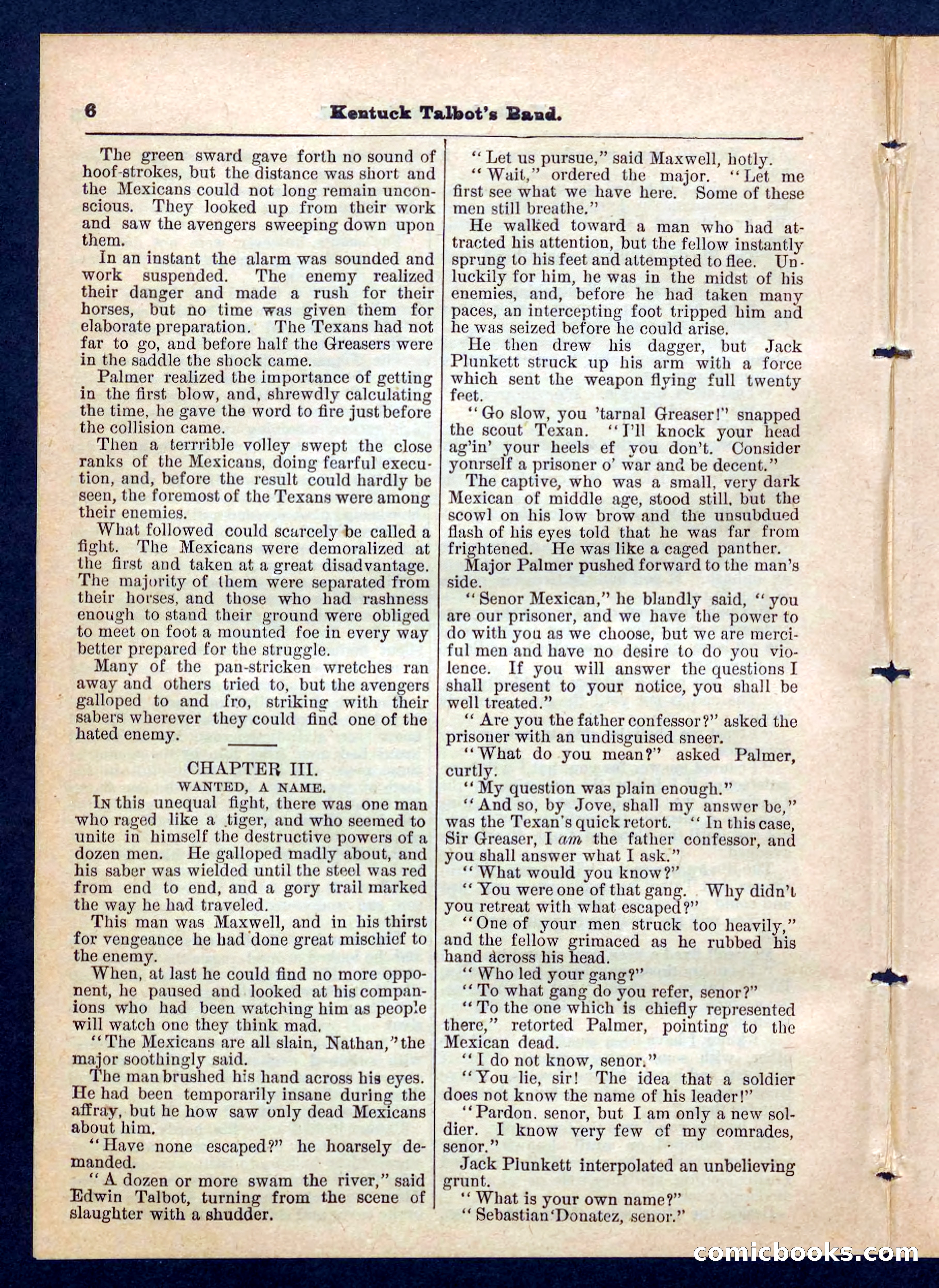 Beadle's Pocket Library, No. 207: 'Kentucky Talbot's Band' — page 6 of 32