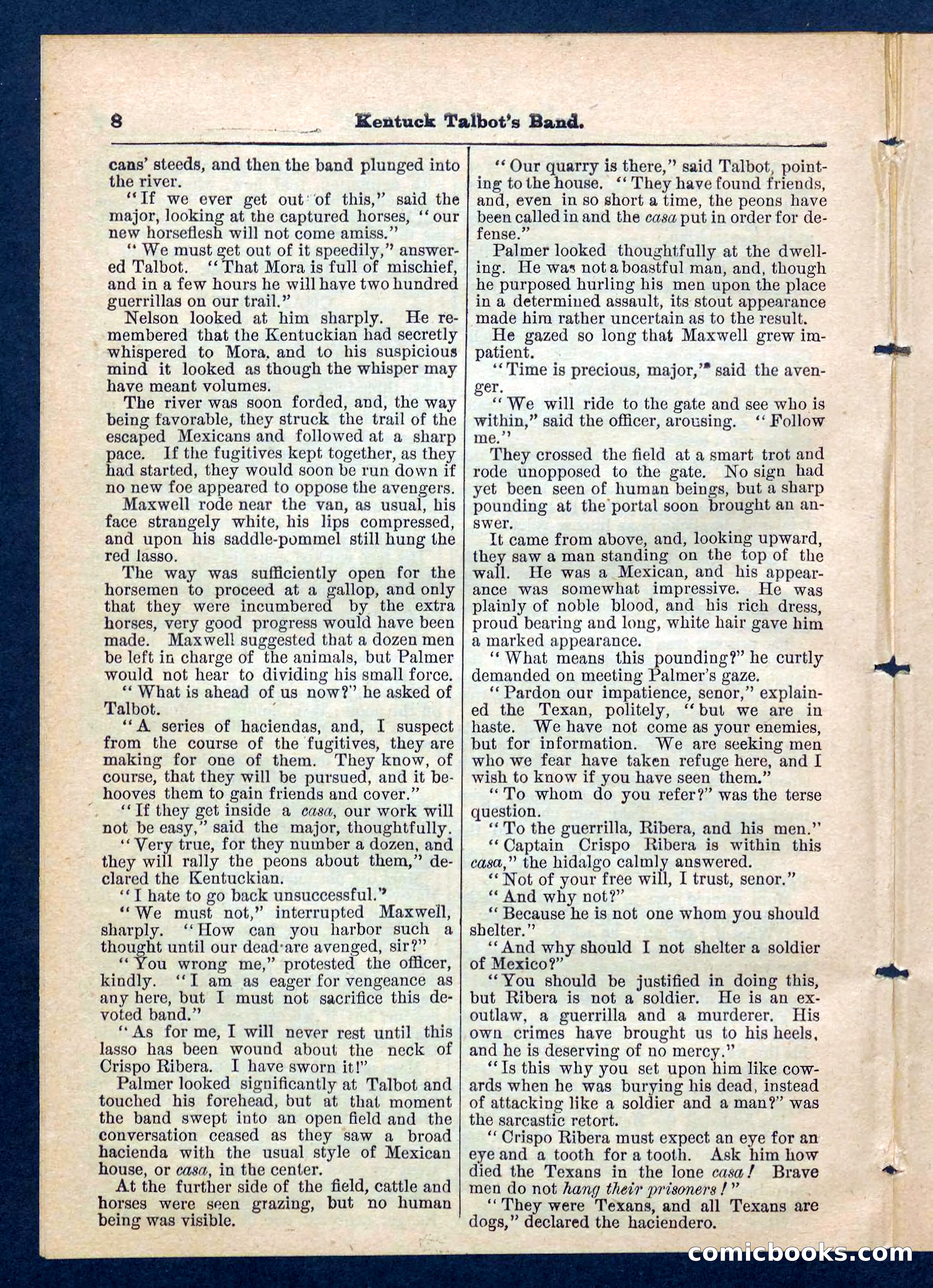 Beadle's Pocket Library, No. 207: 'Kentucky Talbot's Band' — page 8 of 32