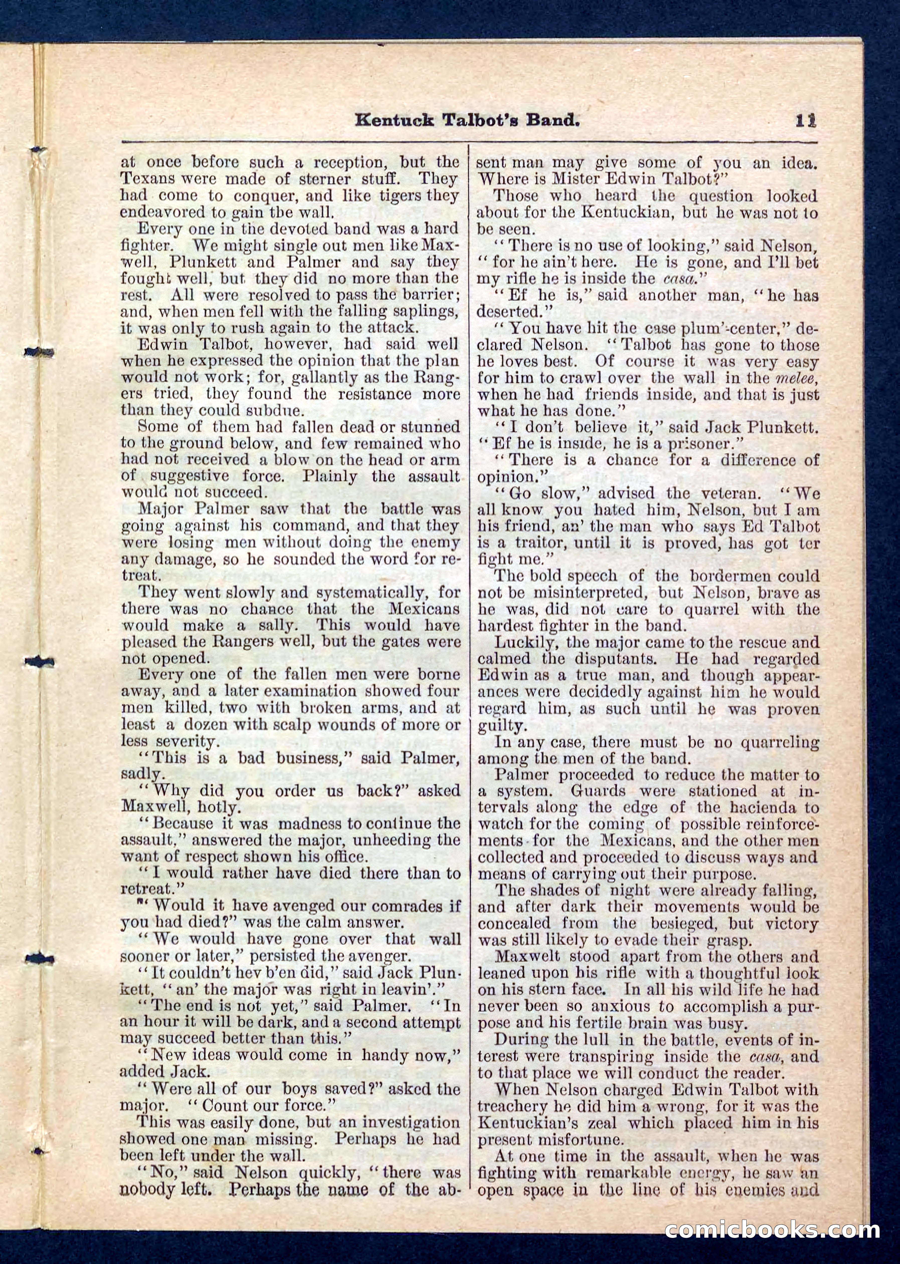 Beadle's Pocket Library, No. 207: 'Kentucky Talbot's Band' — page 11 of 32