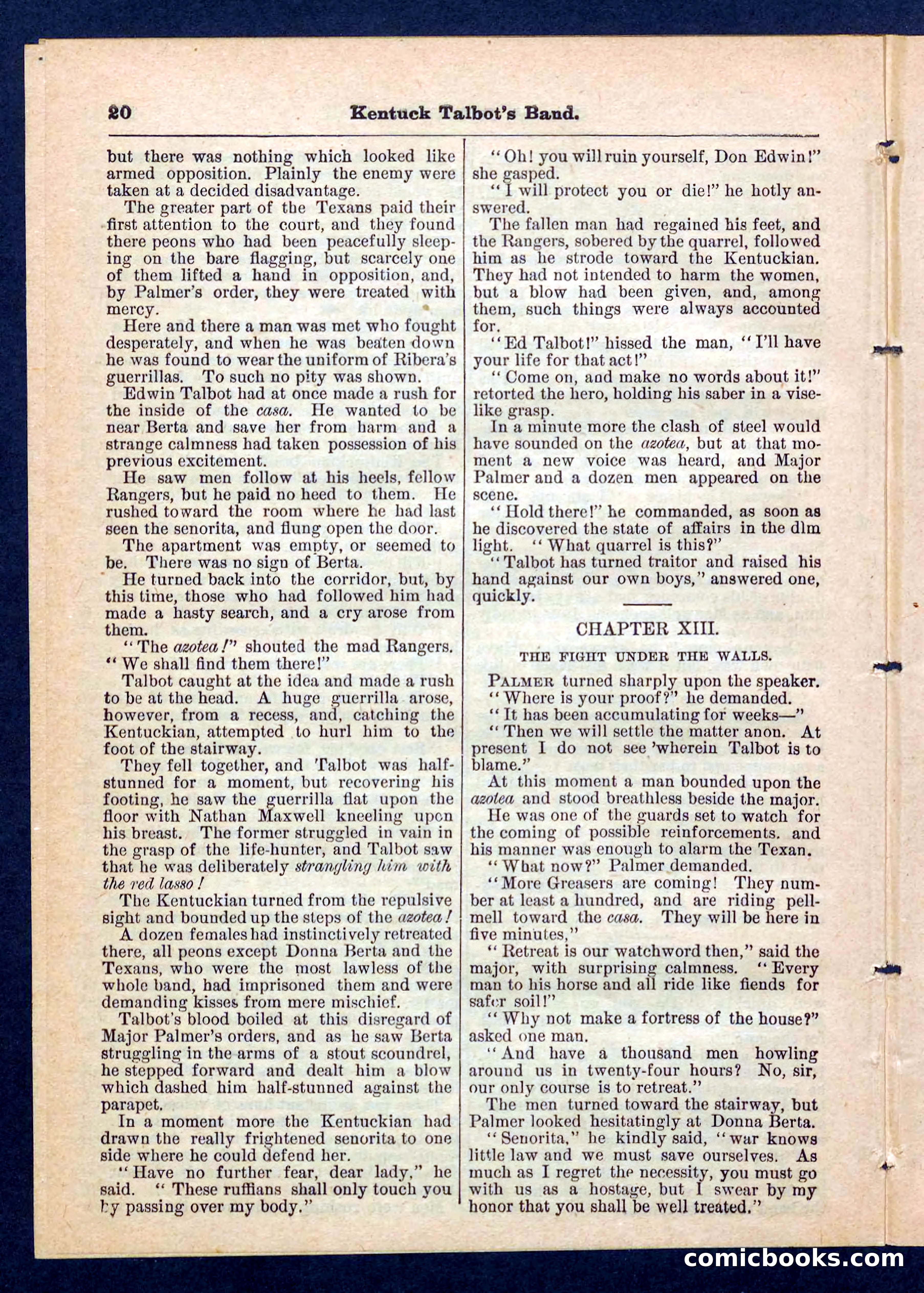 Beadle's Pocket Library, No. 207: 'Kentucky Talbot's Band' — page 20 of 32