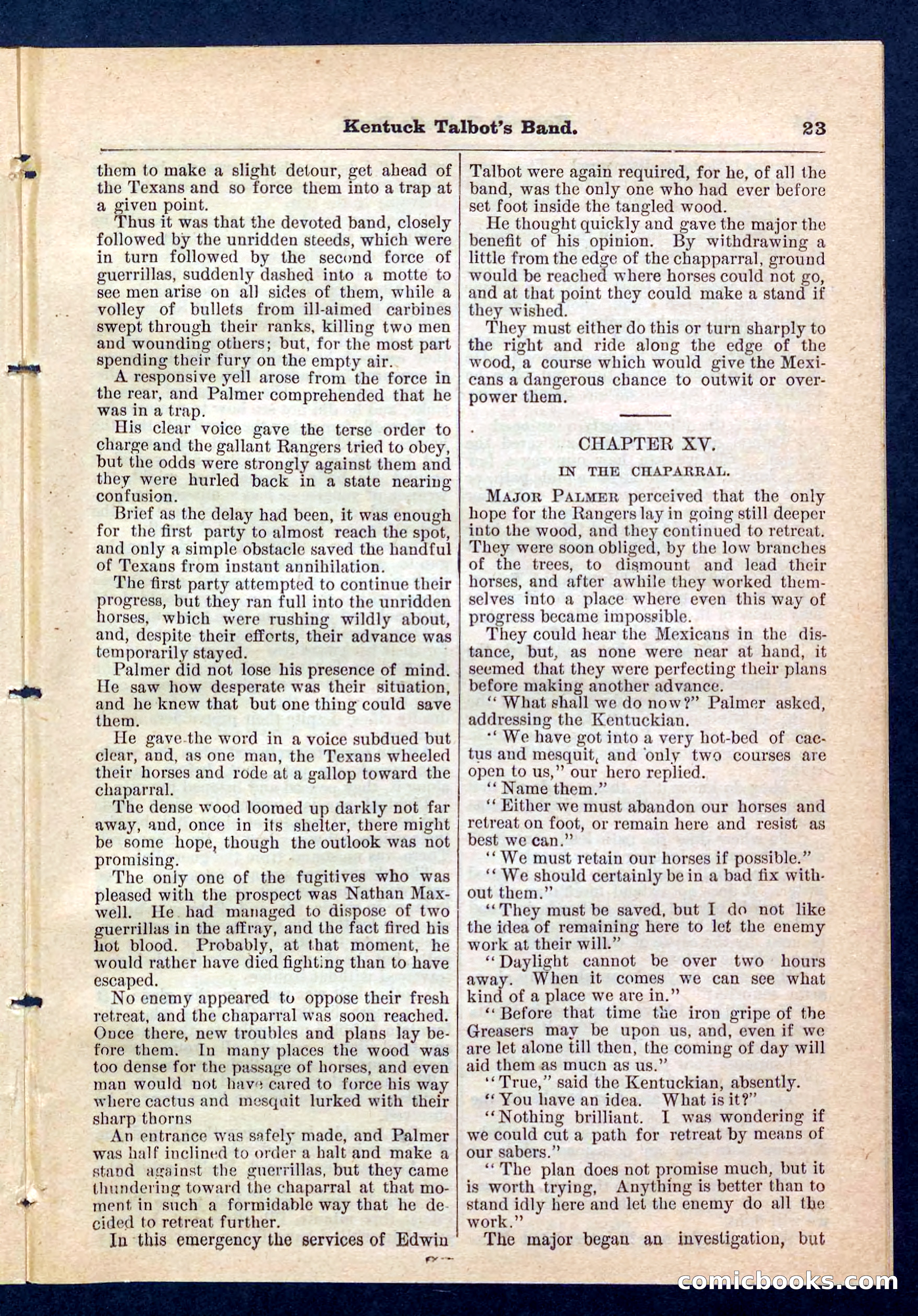 Beadle's Pocket Library, No. 207: 'Kentucky Talbot's Band' — page 23 of 32