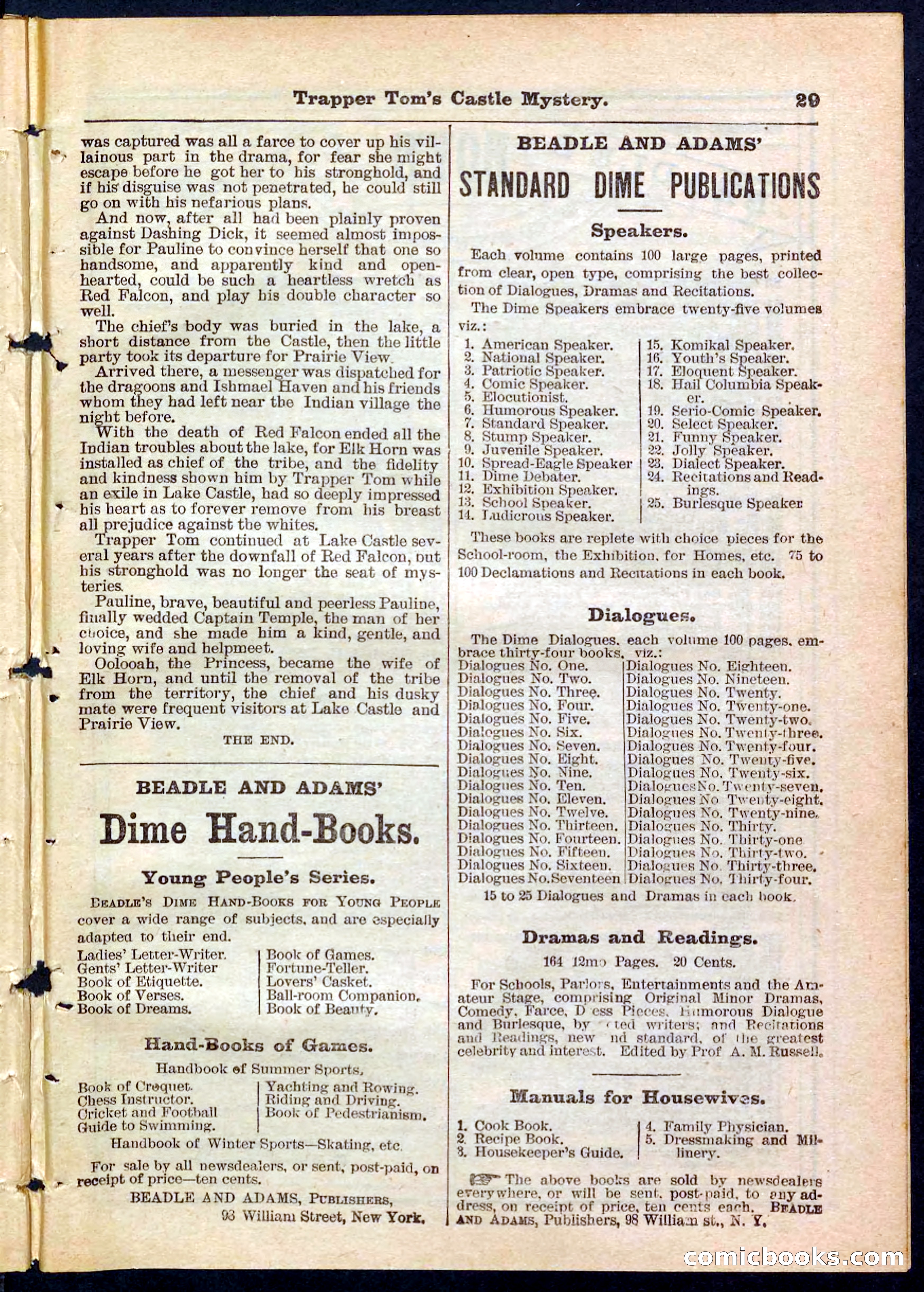 Beadle's Pocket Library No. 208 — page 29 of 32