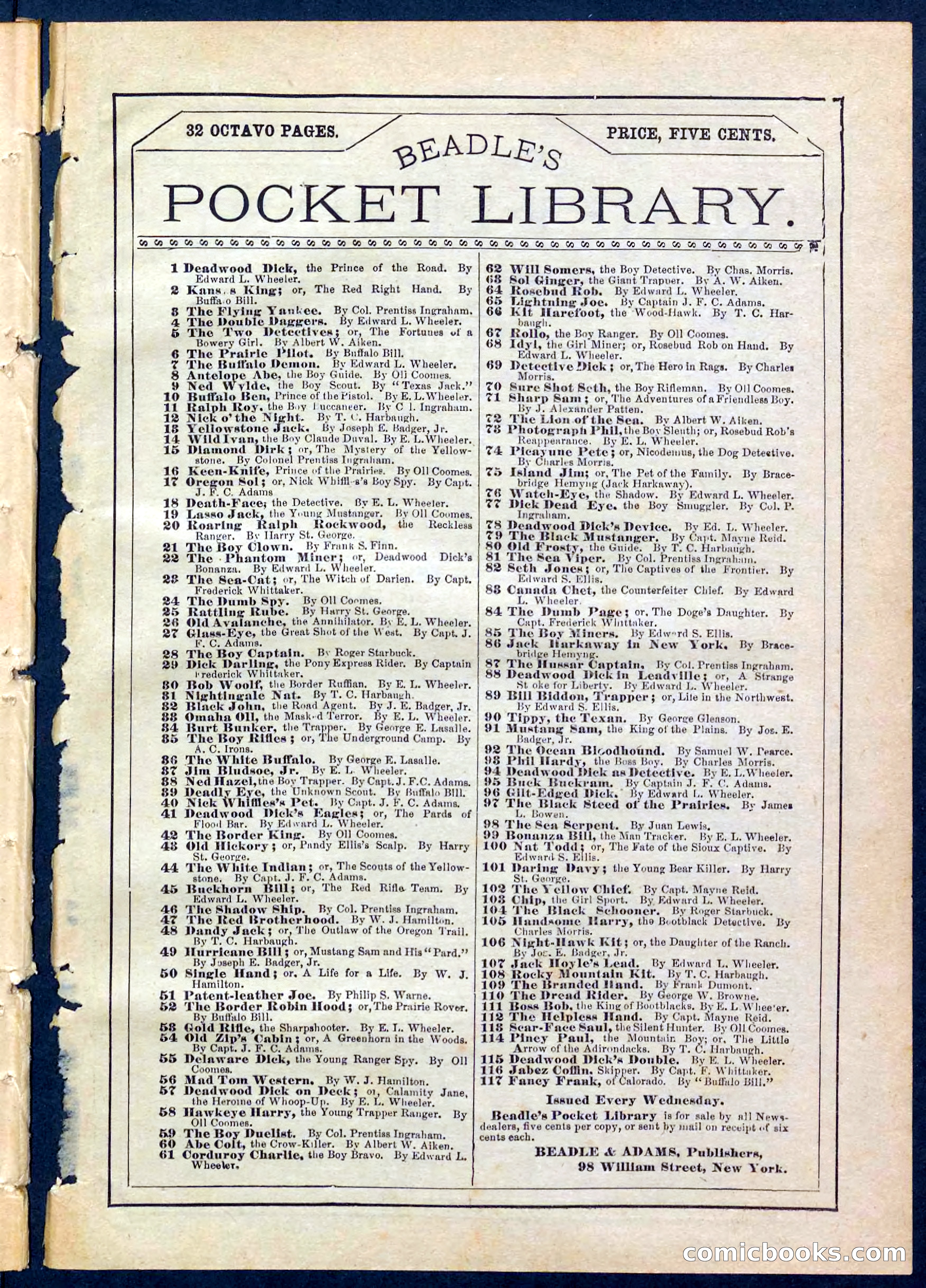 Beadle's Pocket Library No. 208 — page 31 of 32