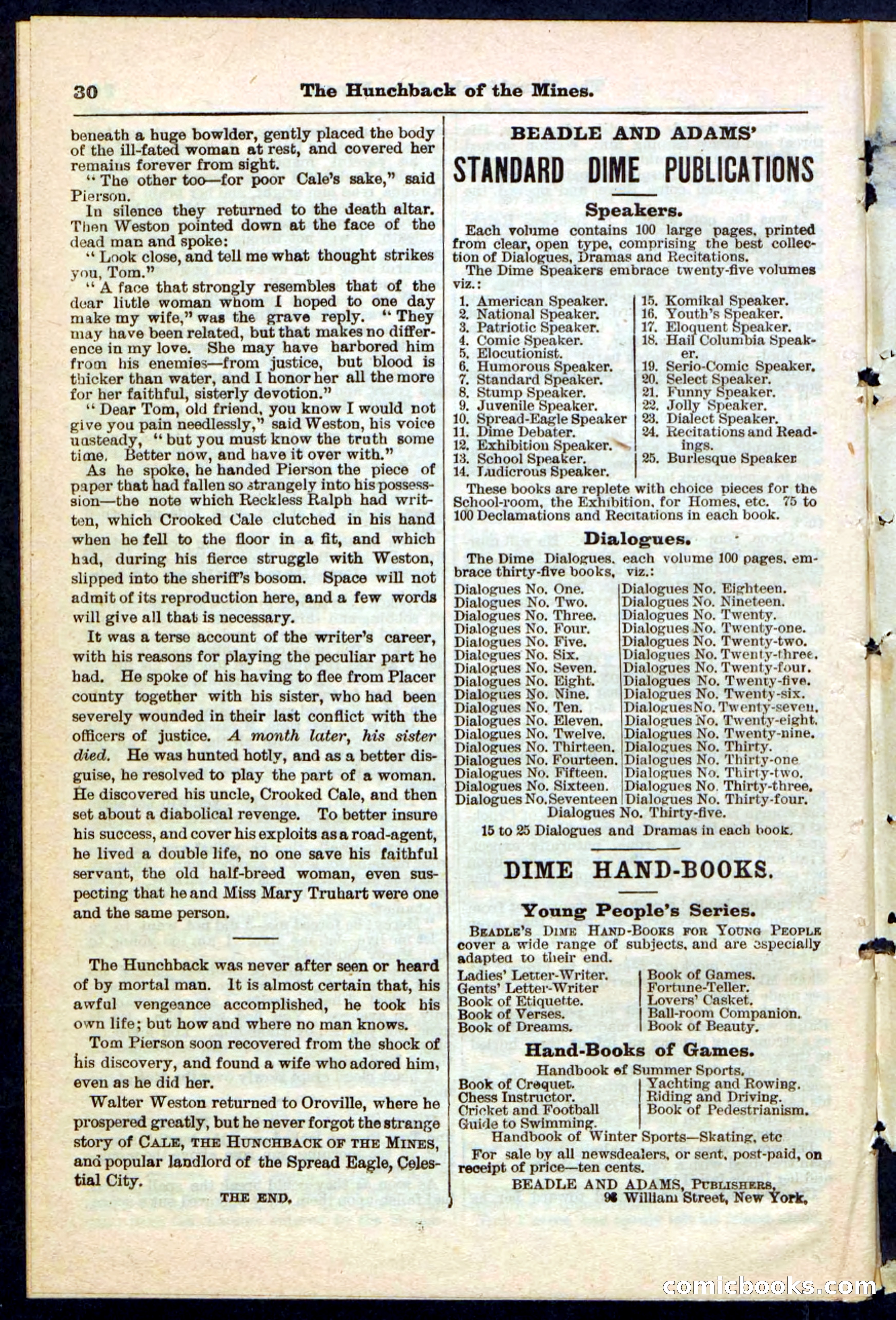 Beadle's Pocket Library No. 210 — page 30 of 32