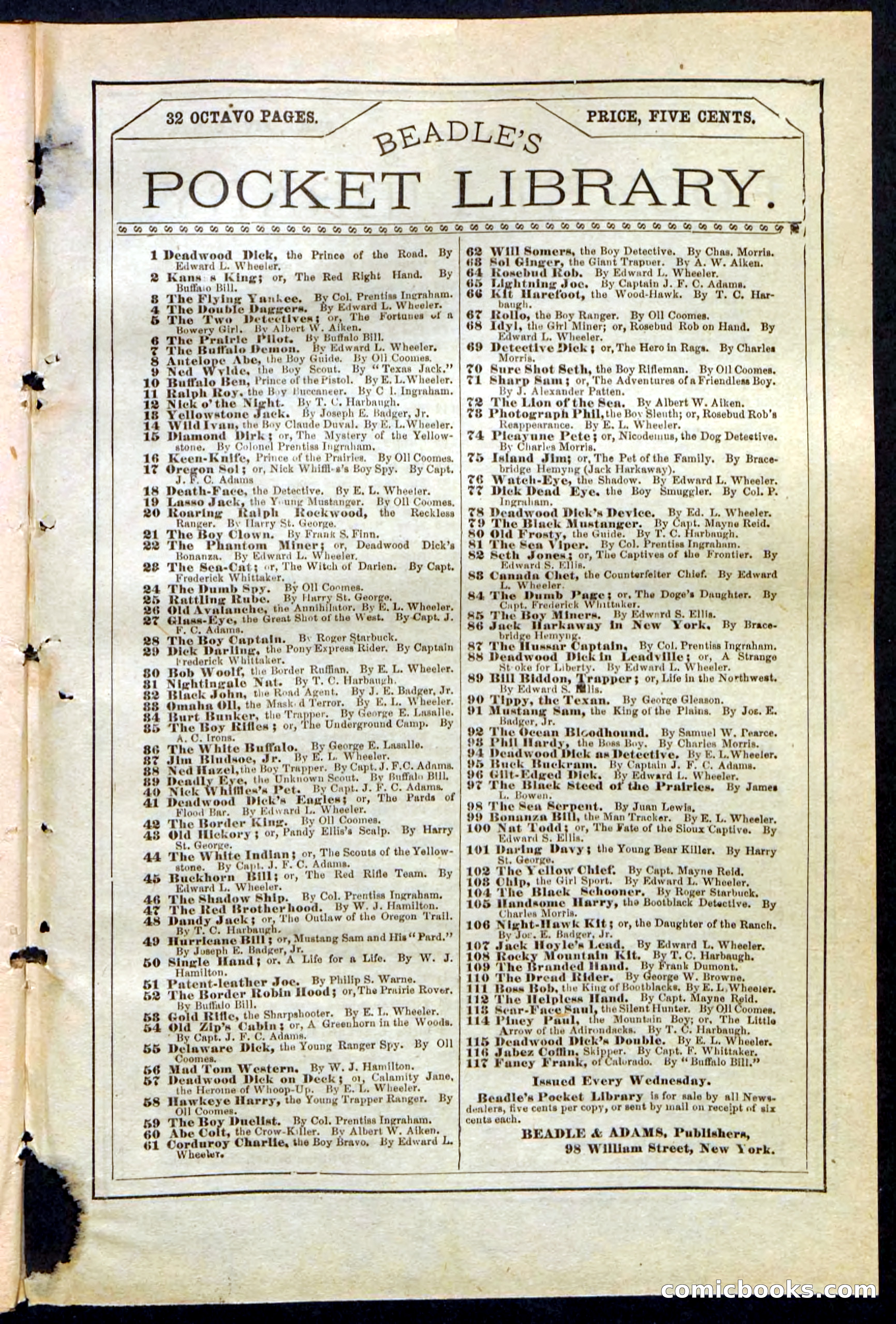Beadle's Pocket Library No. 210 — page 31 of 32