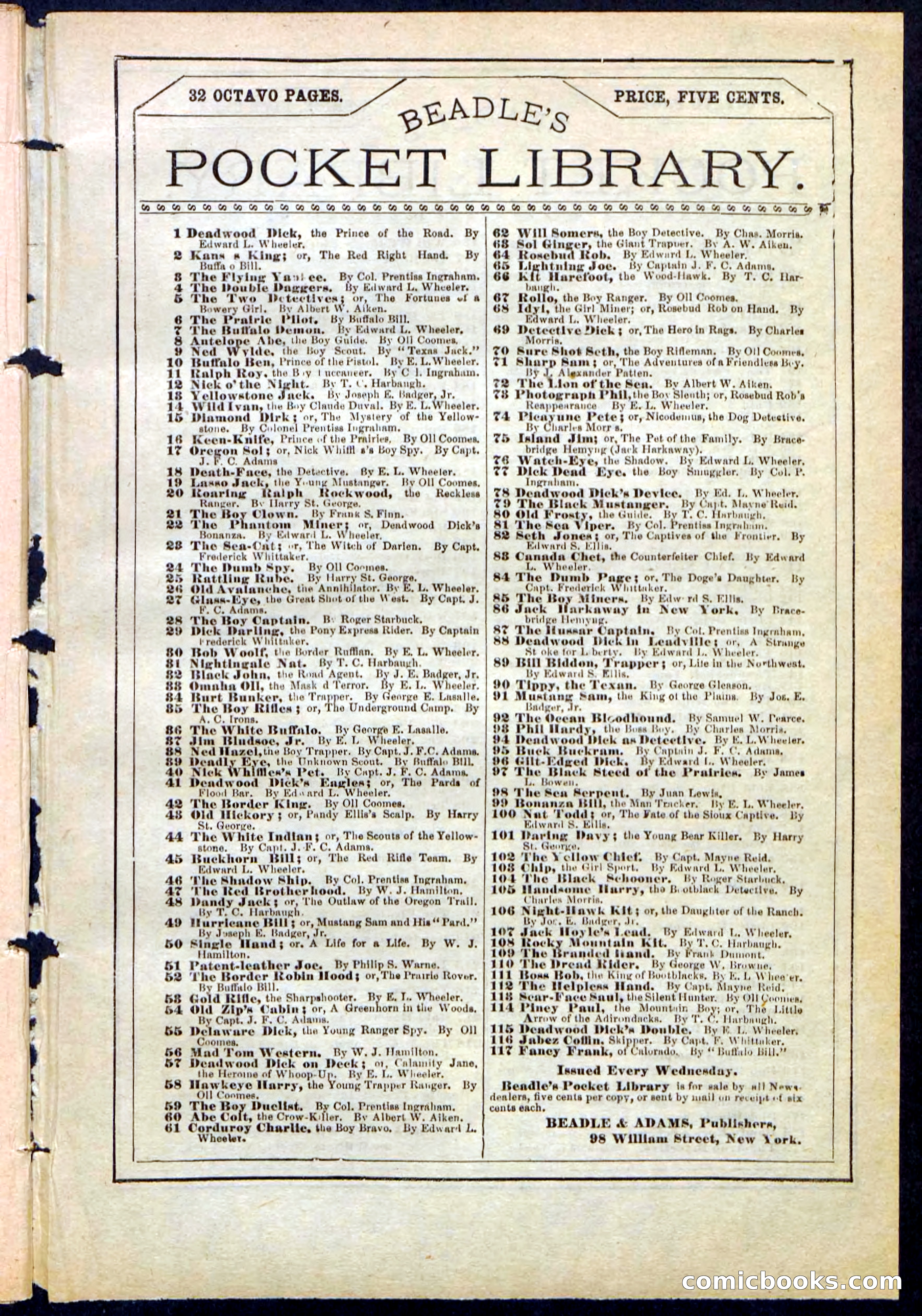 Beadle's Pocket Library No. 214 — page 31 of 32