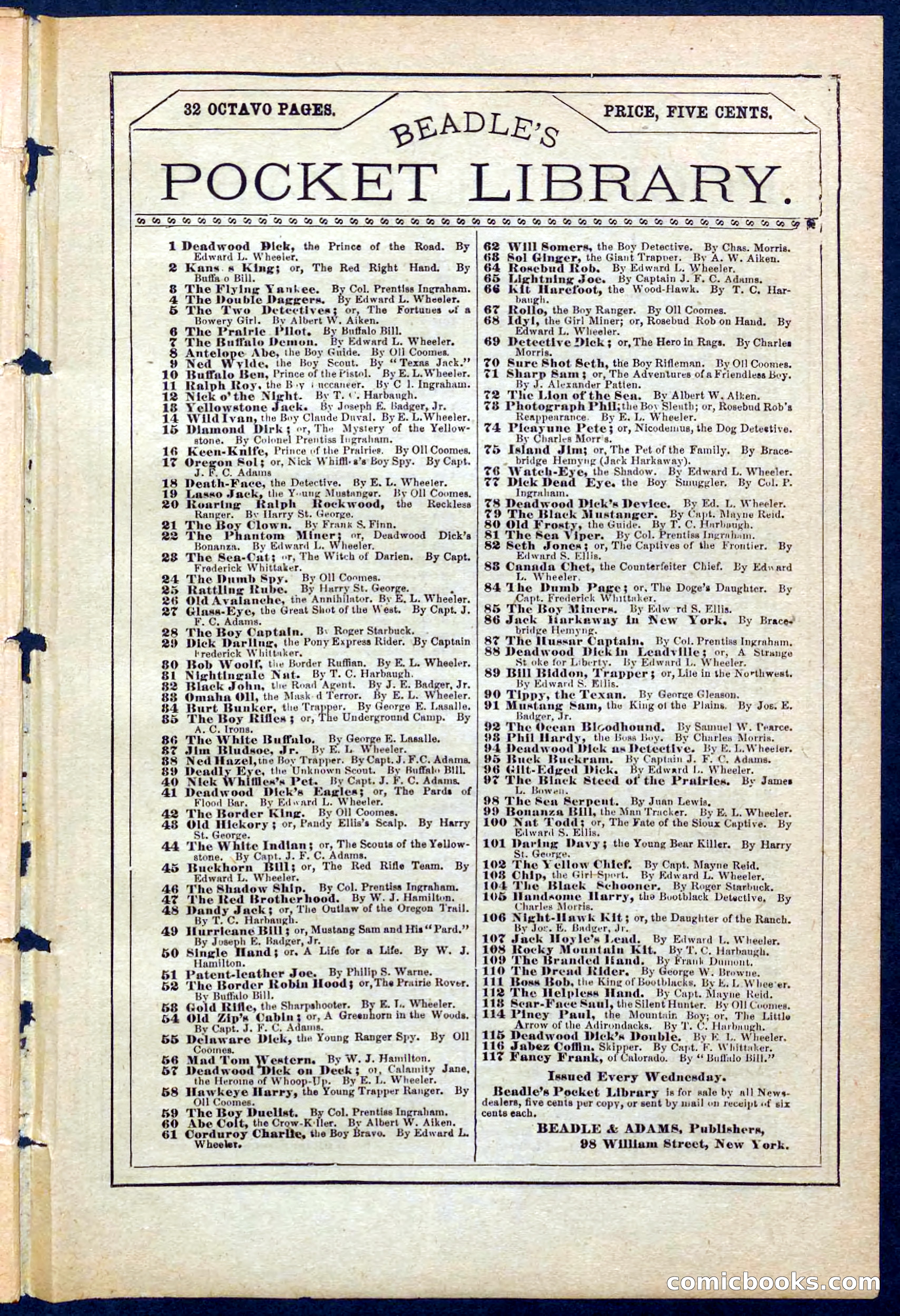 Beadle's Pocket Library No. 217 — page 31 of 32