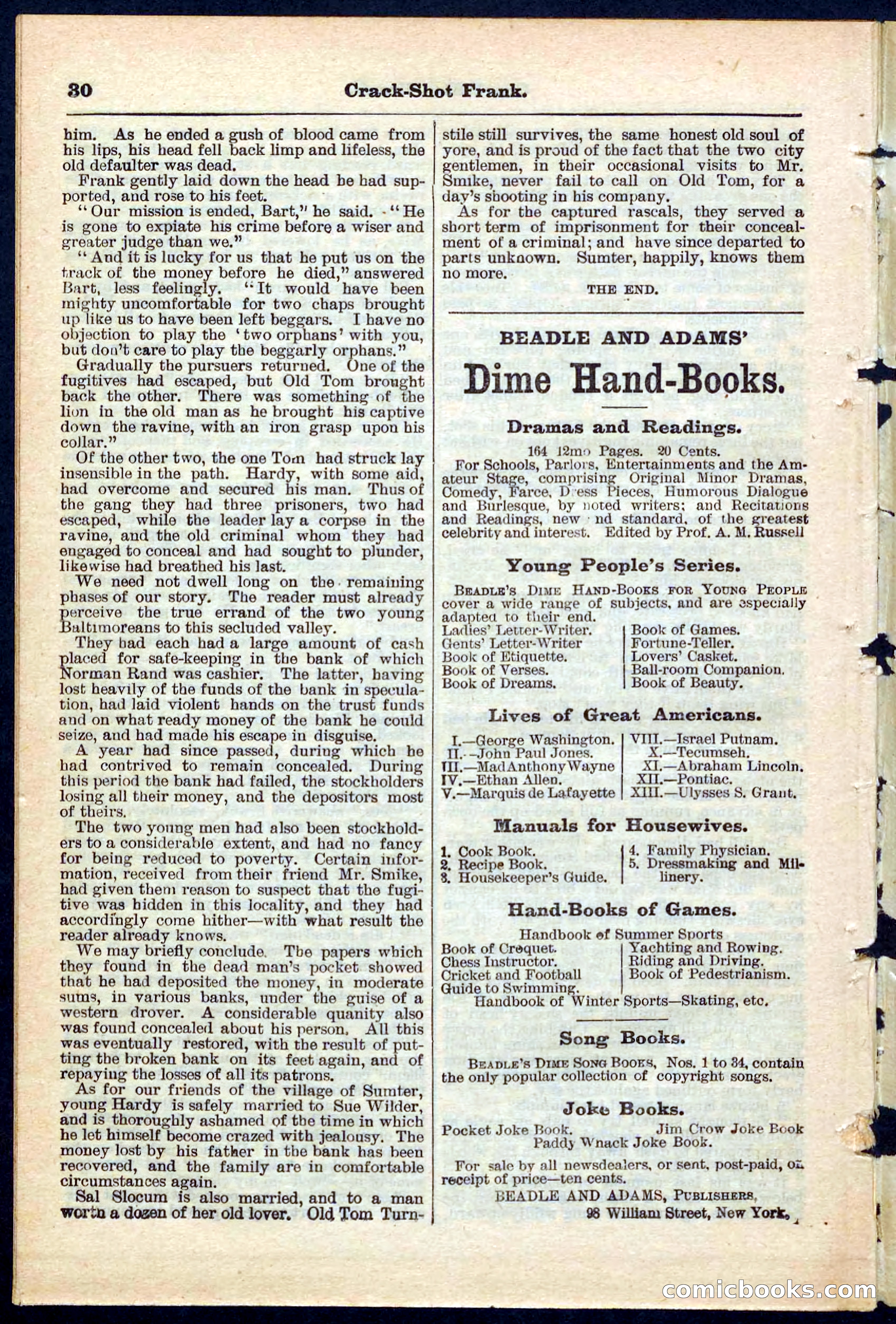 Beadle's Pocket Library No. 220 — page 30 of 32