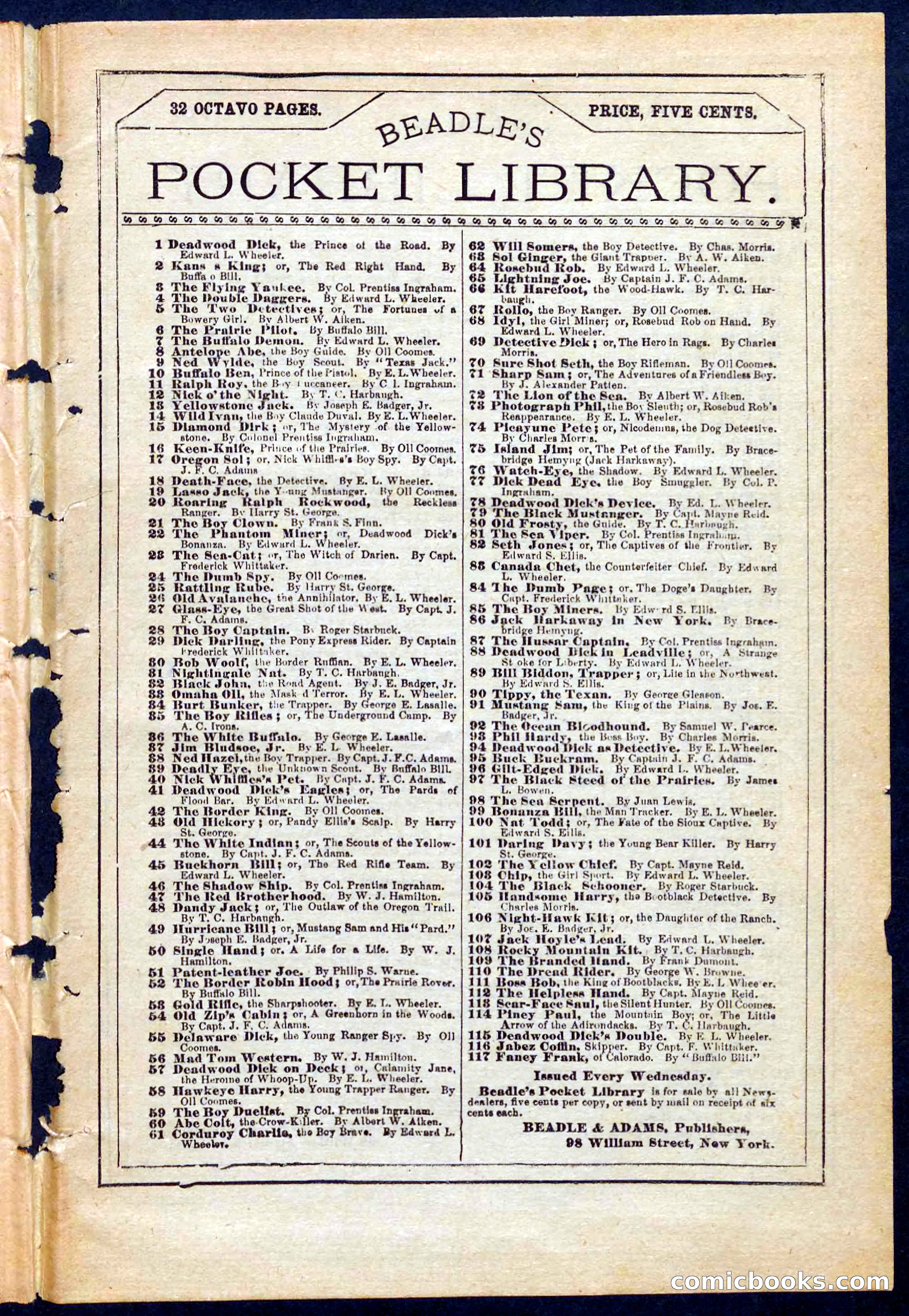 Beadle's Pocket Library No. 221 — page 31 of 32