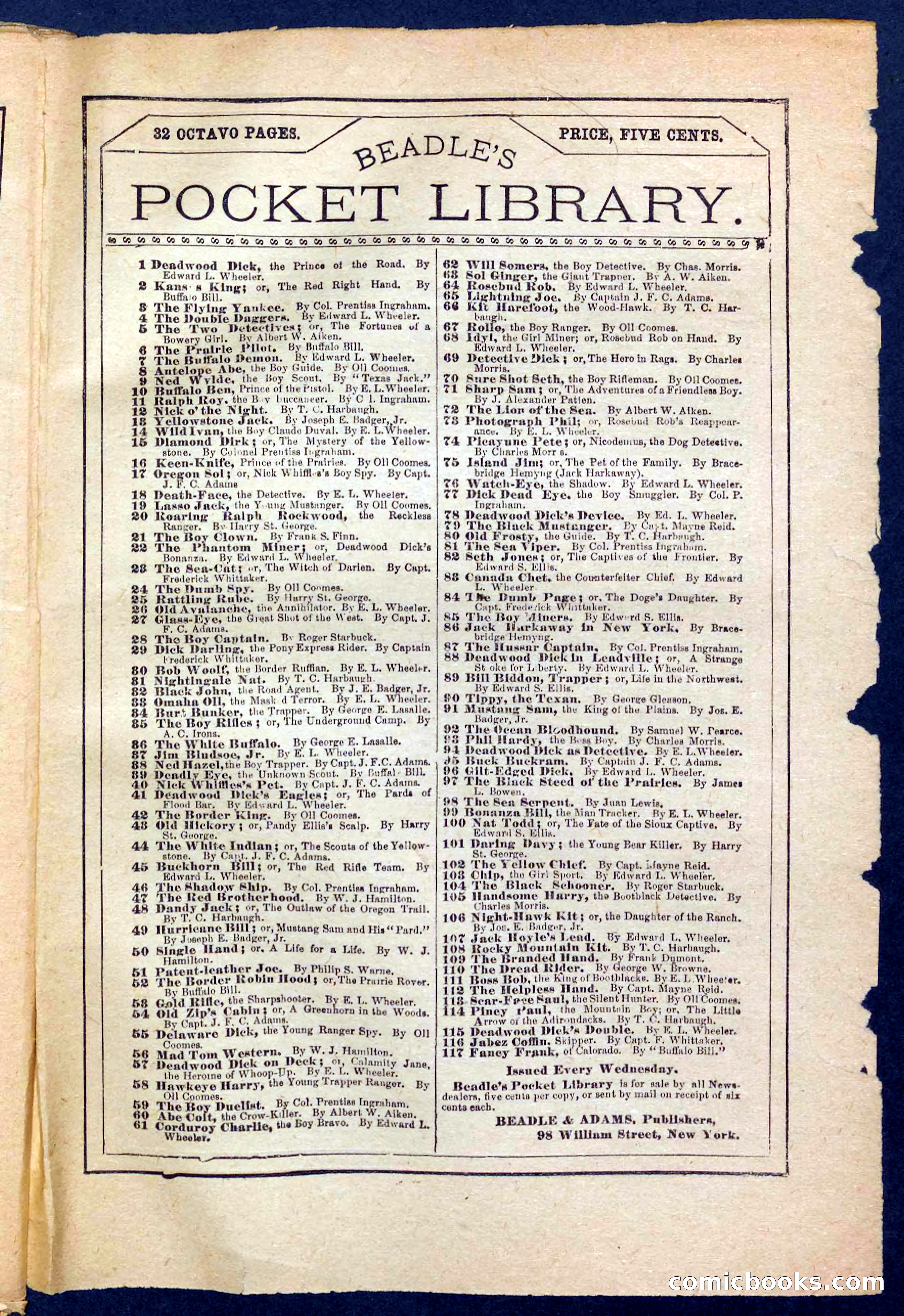 Beadle's Pocket Library No. 230 — page 31 of 32