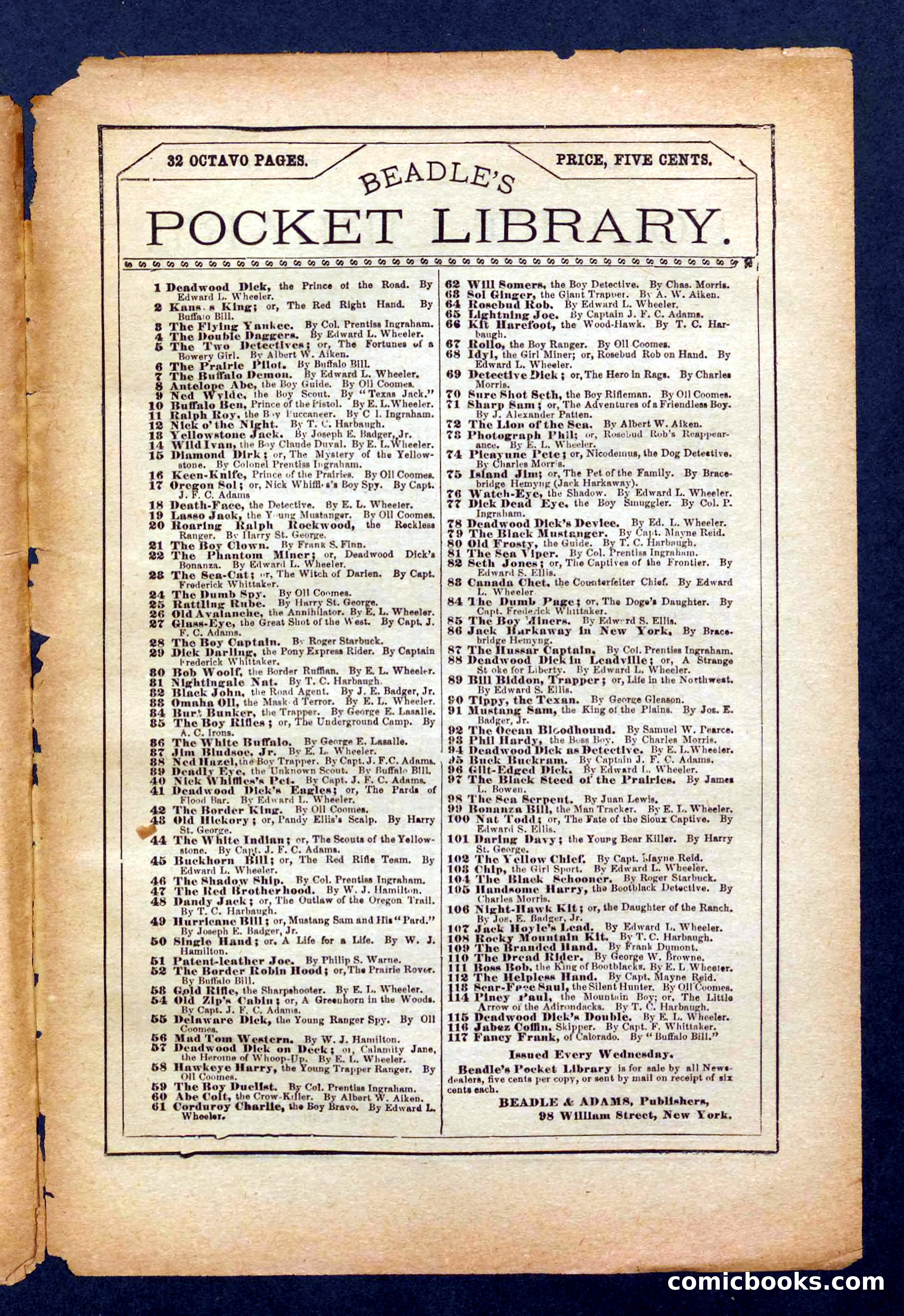 Beadle's Pocket Library No. 231 — page 31 of 32