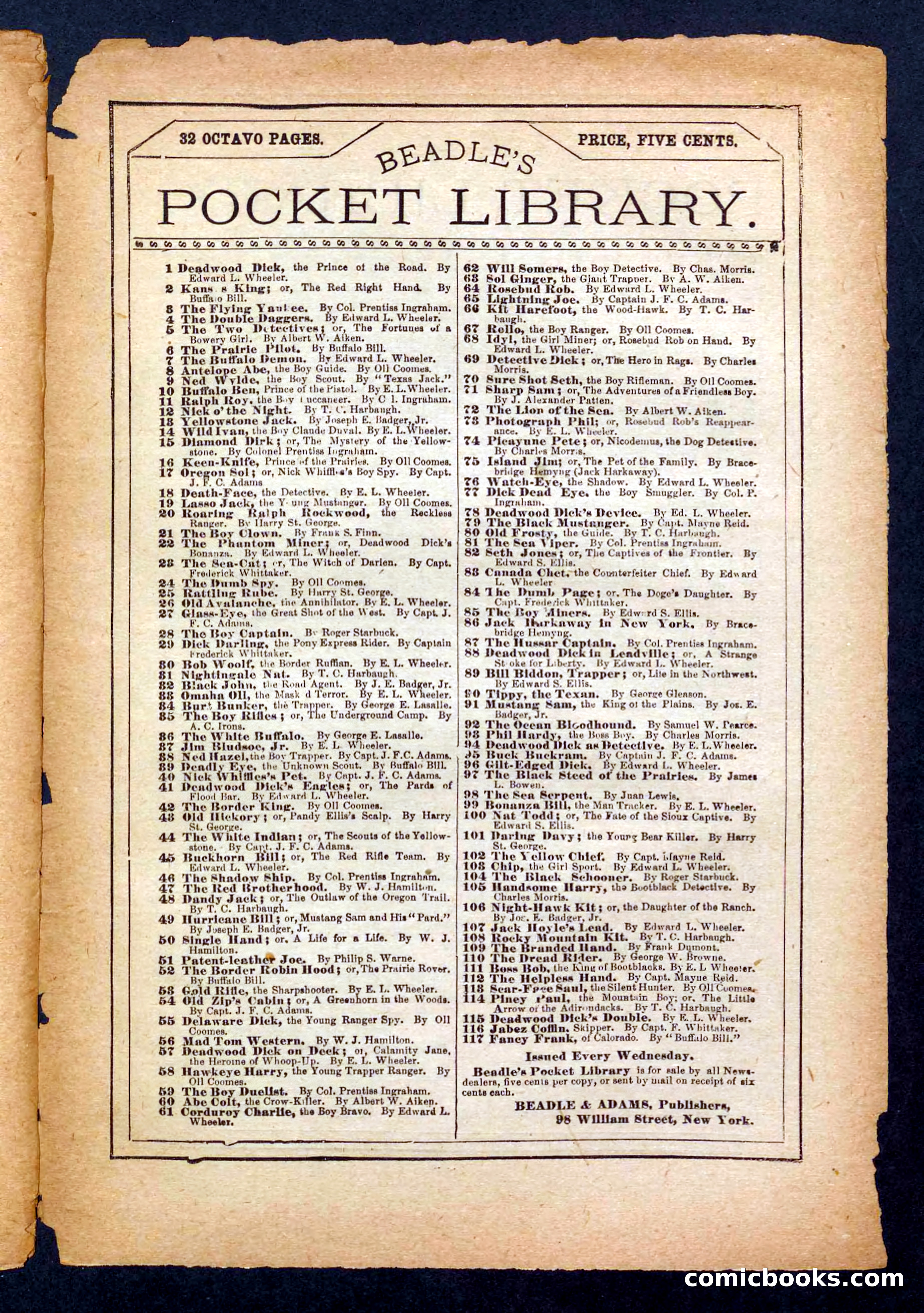 Beadle's Pocket Library No. 232 — page 31 of 32
