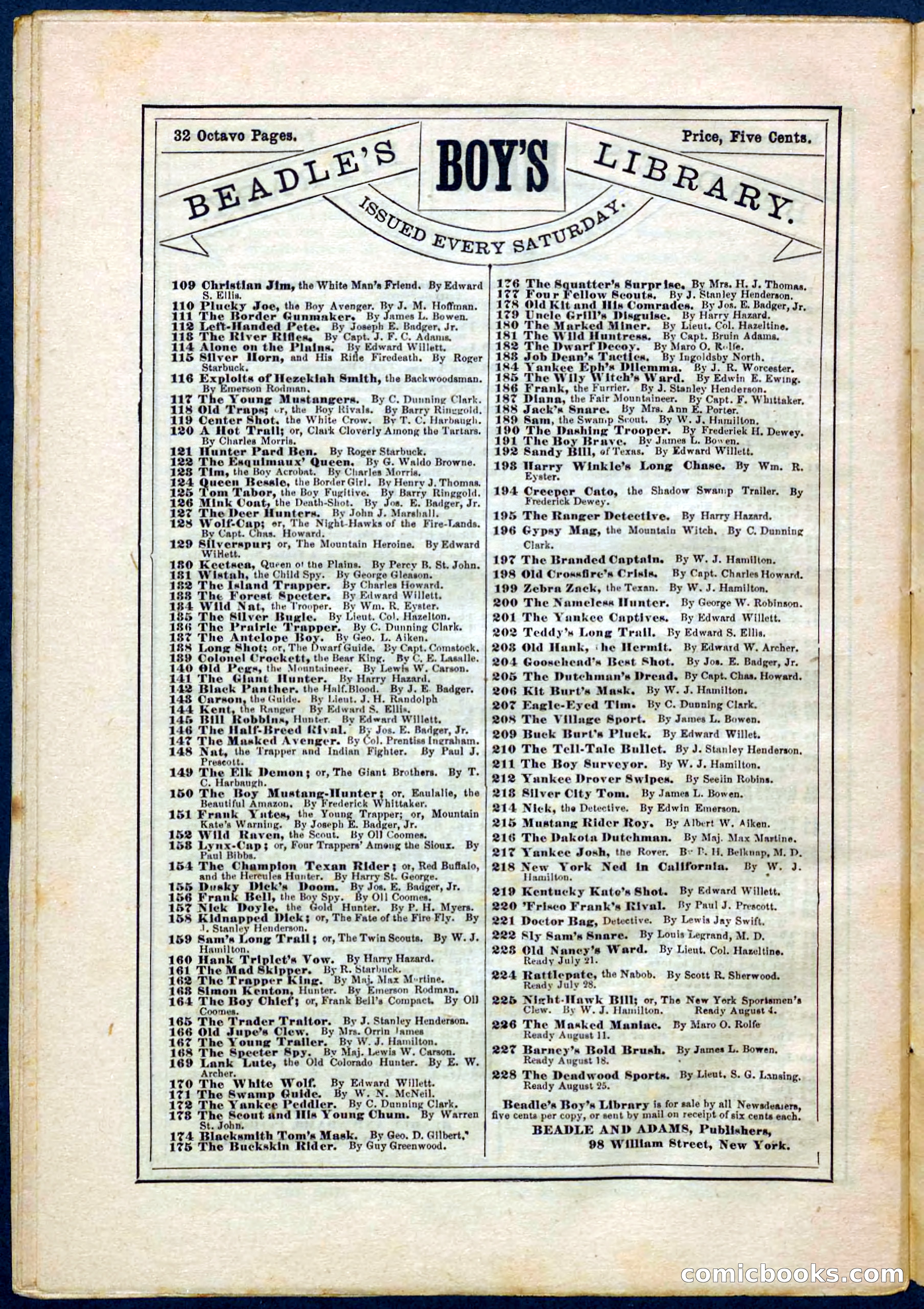 Beadle's Pocket Library No. 238 — page 30 of 32