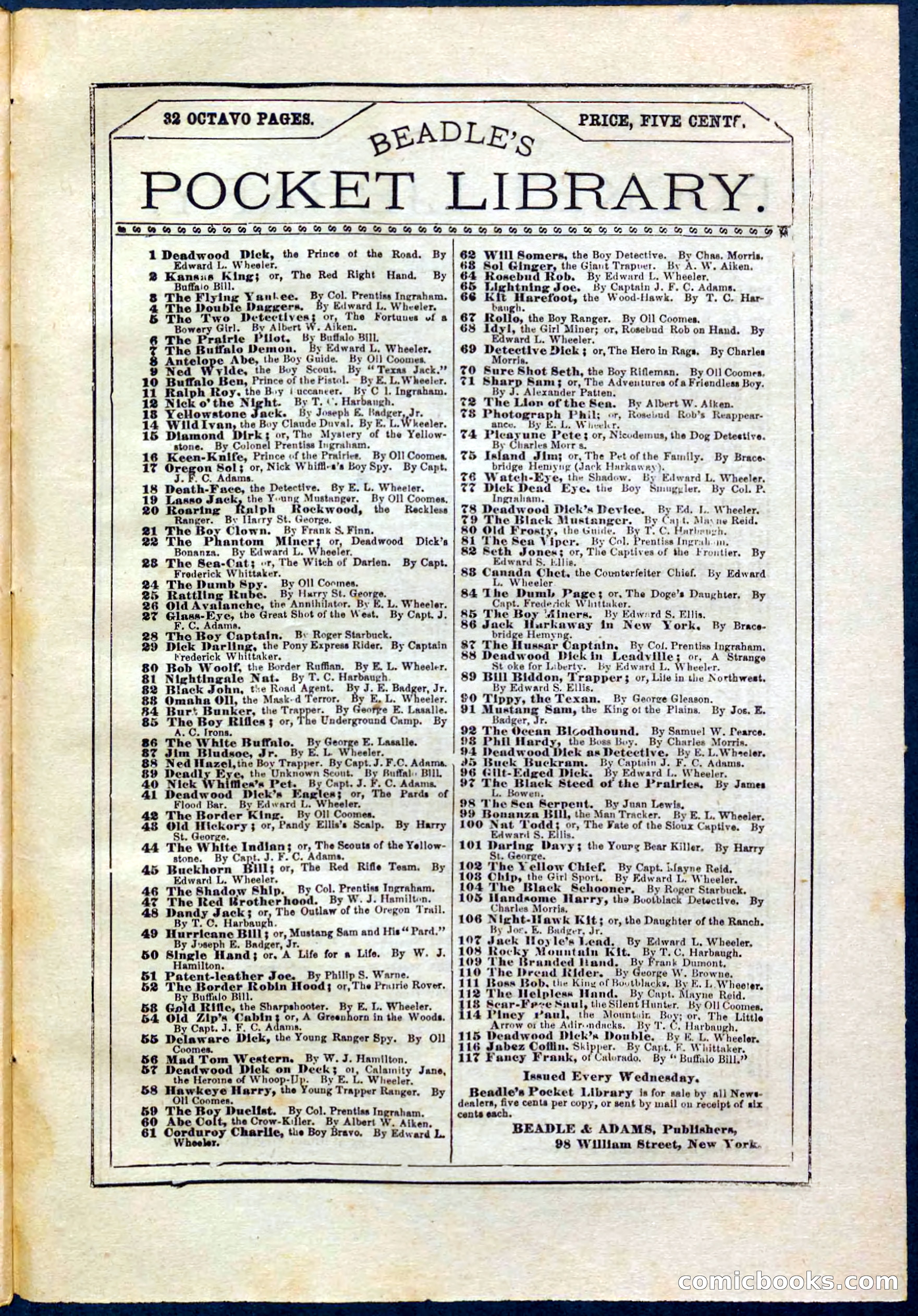 Beadle's Pocket Library No. 238 — page 31 of 32