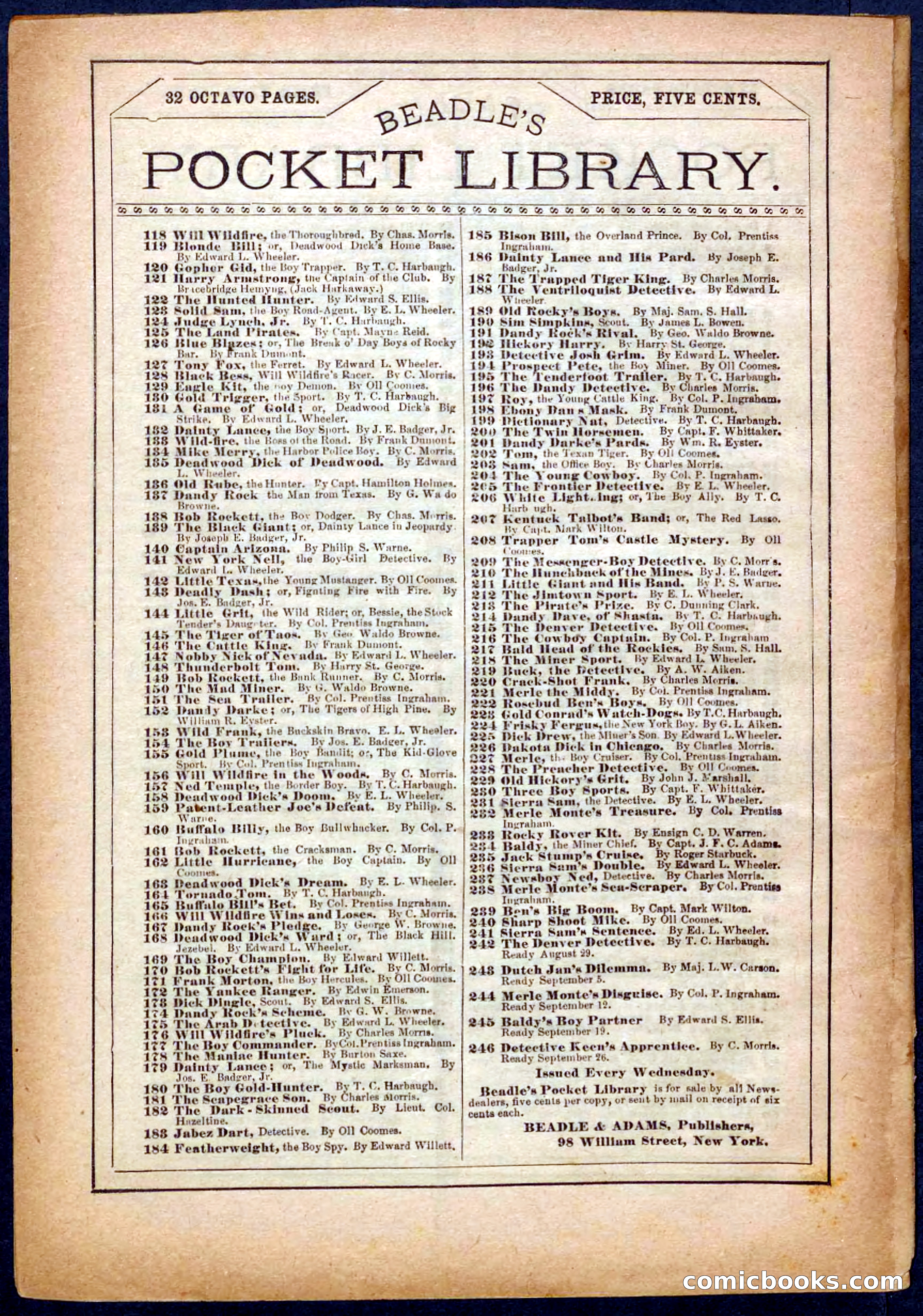 Beadle's Pocket Library No. 242: The Denver Detective — page 32 of 32