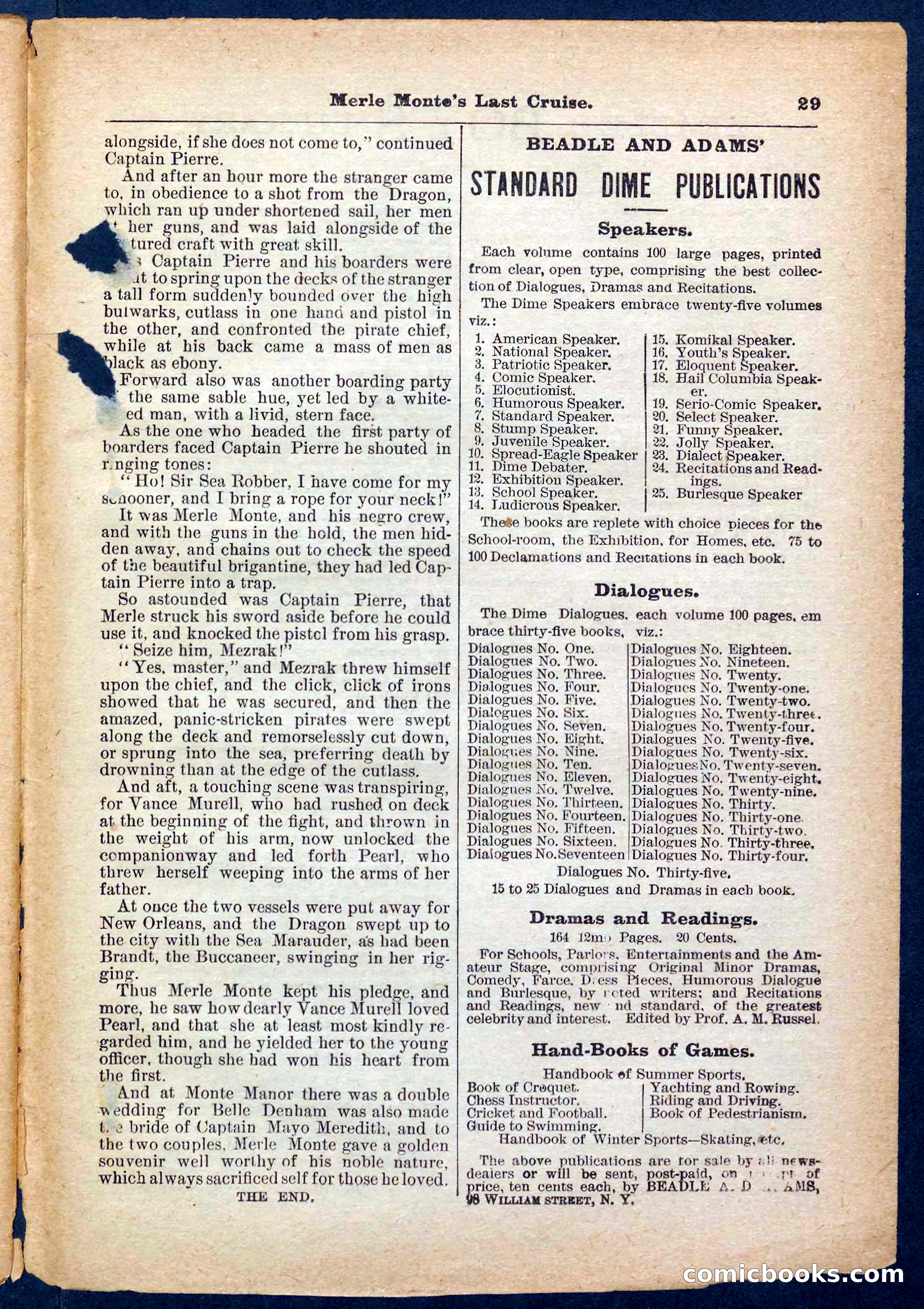 Beadle's Pocket Library No. 256 — page 29 of 32