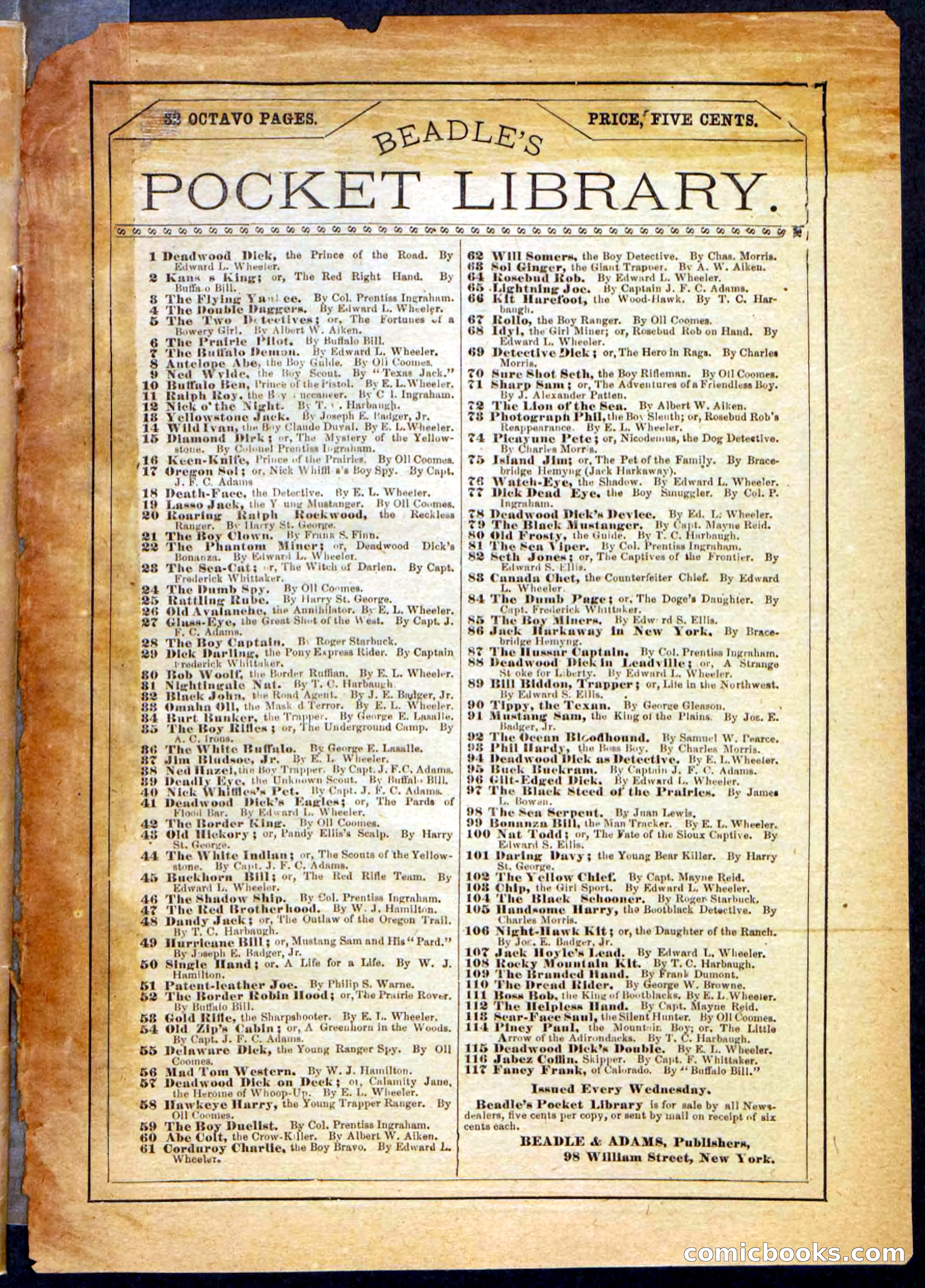 Beadle's Pocket Library, No. 26 — page 31 of 32