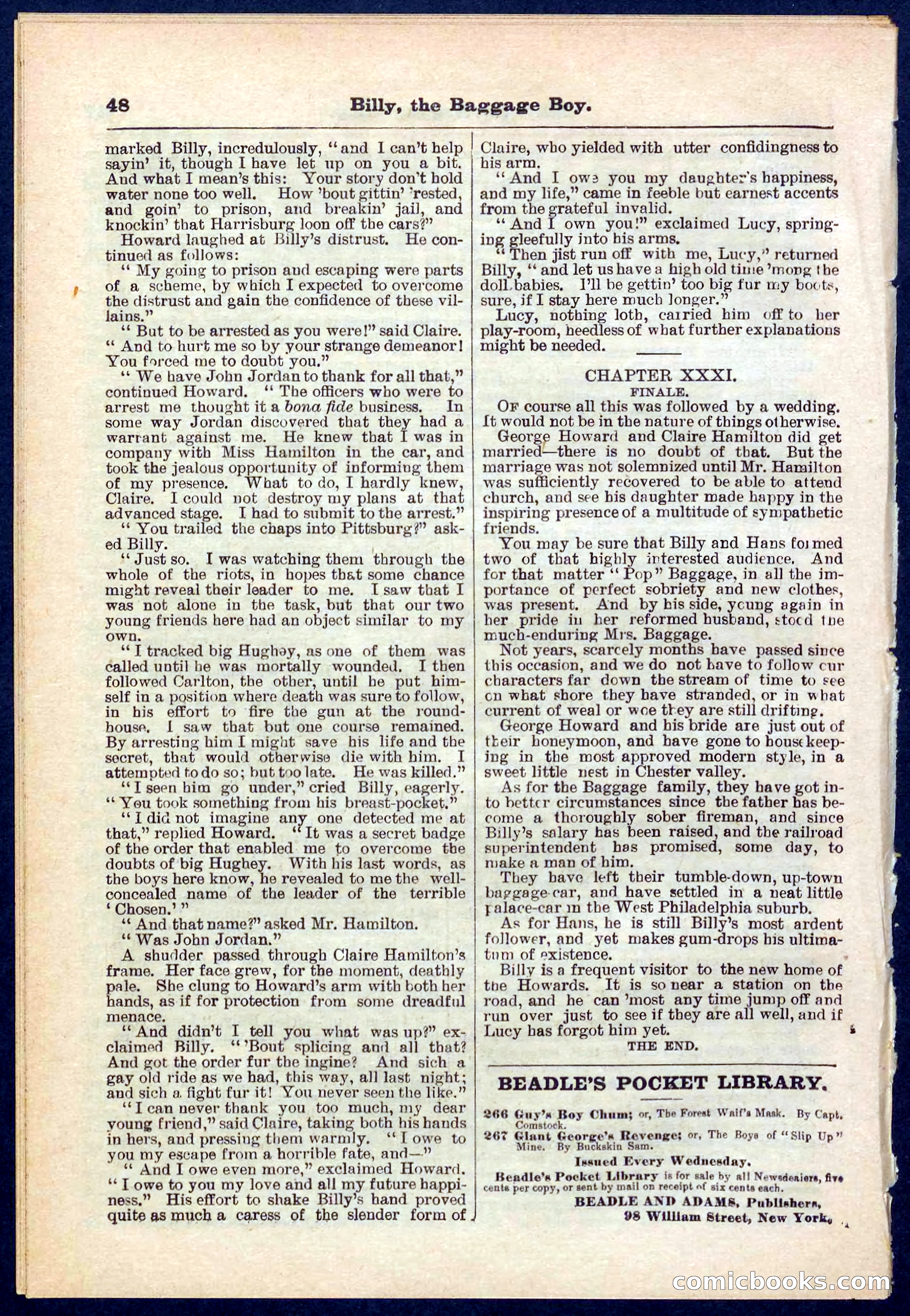 Beadle's Pocket Library No. 265 — page 48 of 48
