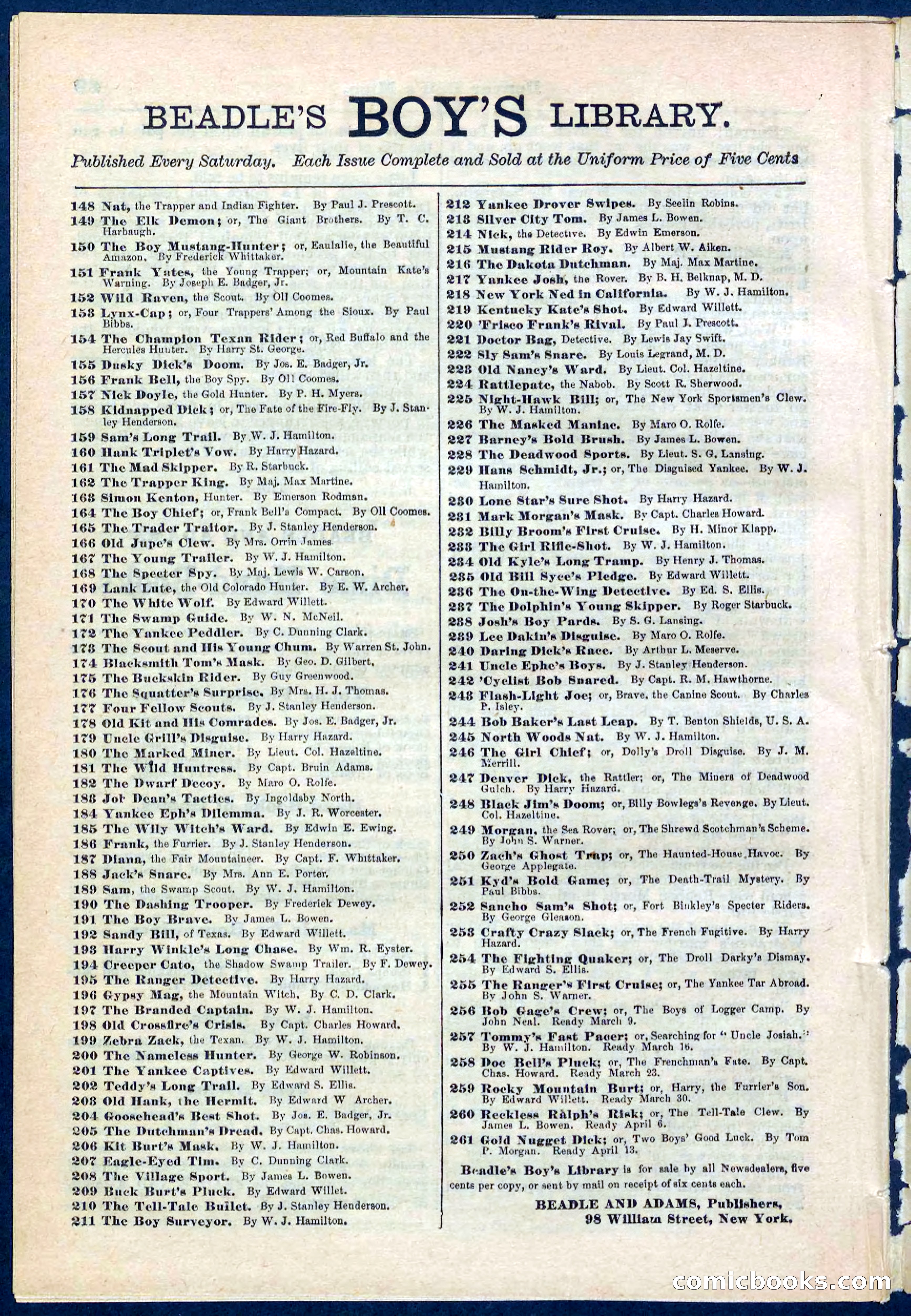 Beadle's Pocket Library No. 270 — page 30 of 32