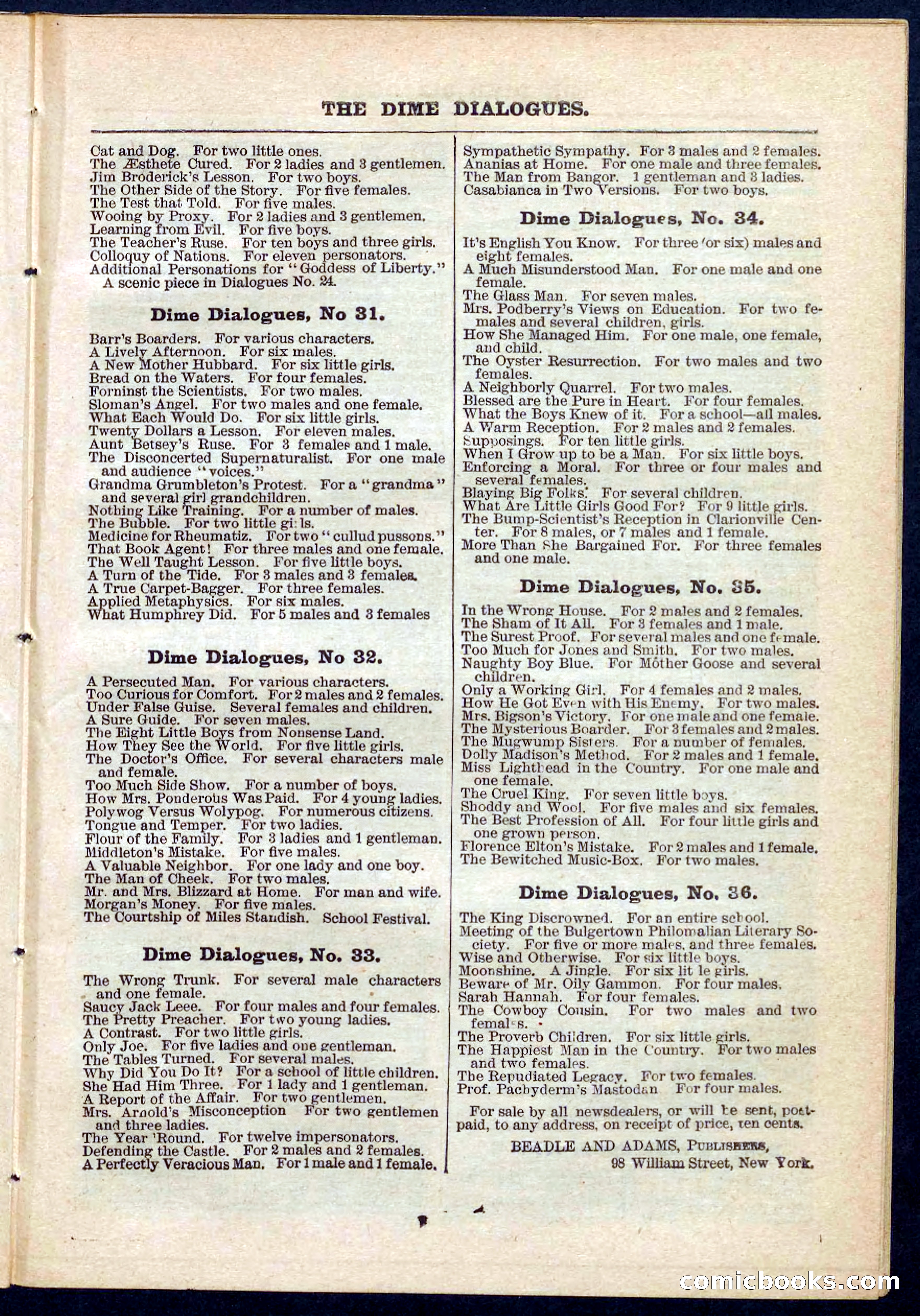 Beadle's Pocket Library No. 271 — page 35 of 48