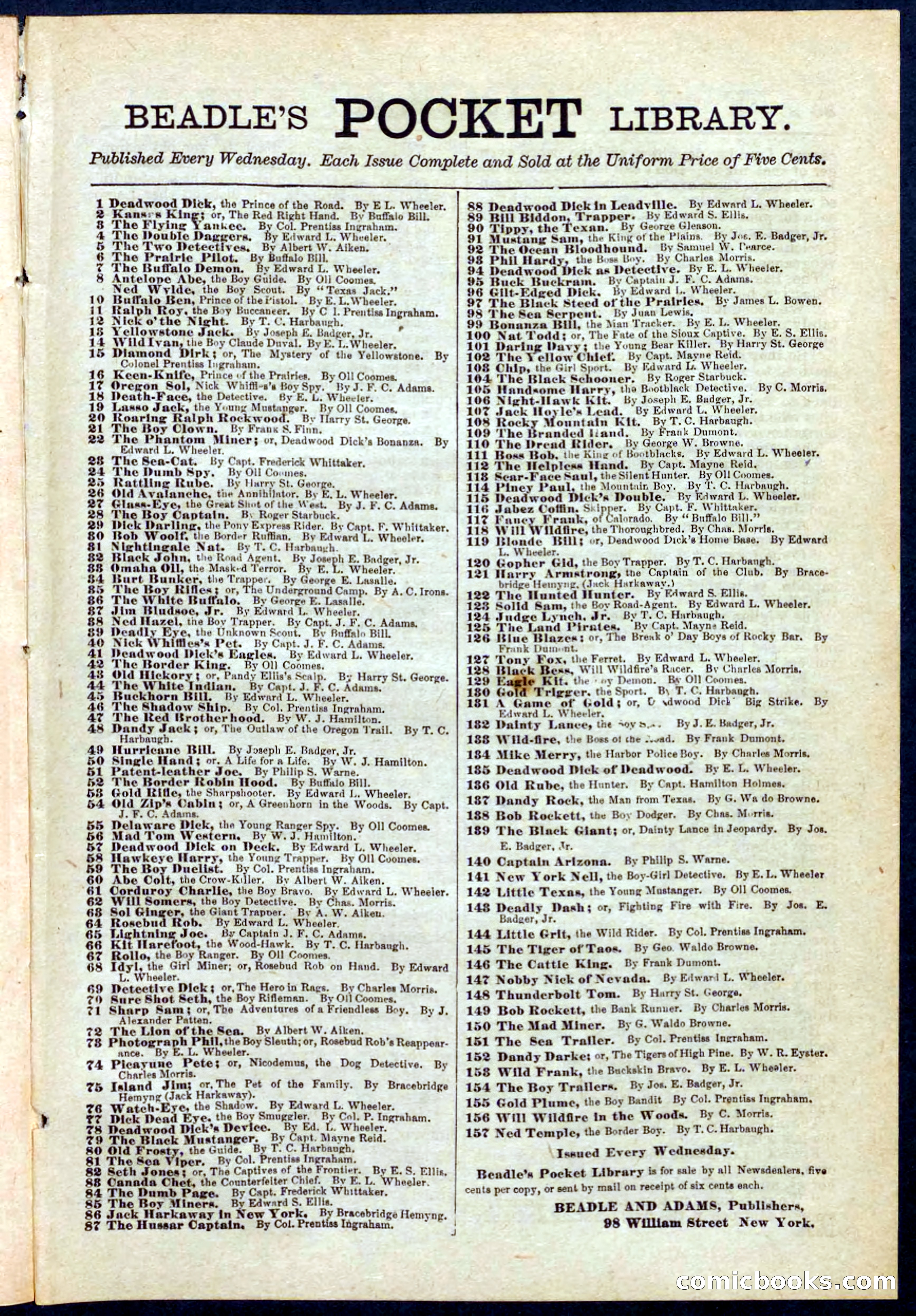 Beadle's Pocket Library No. 272 — page 31 of 32