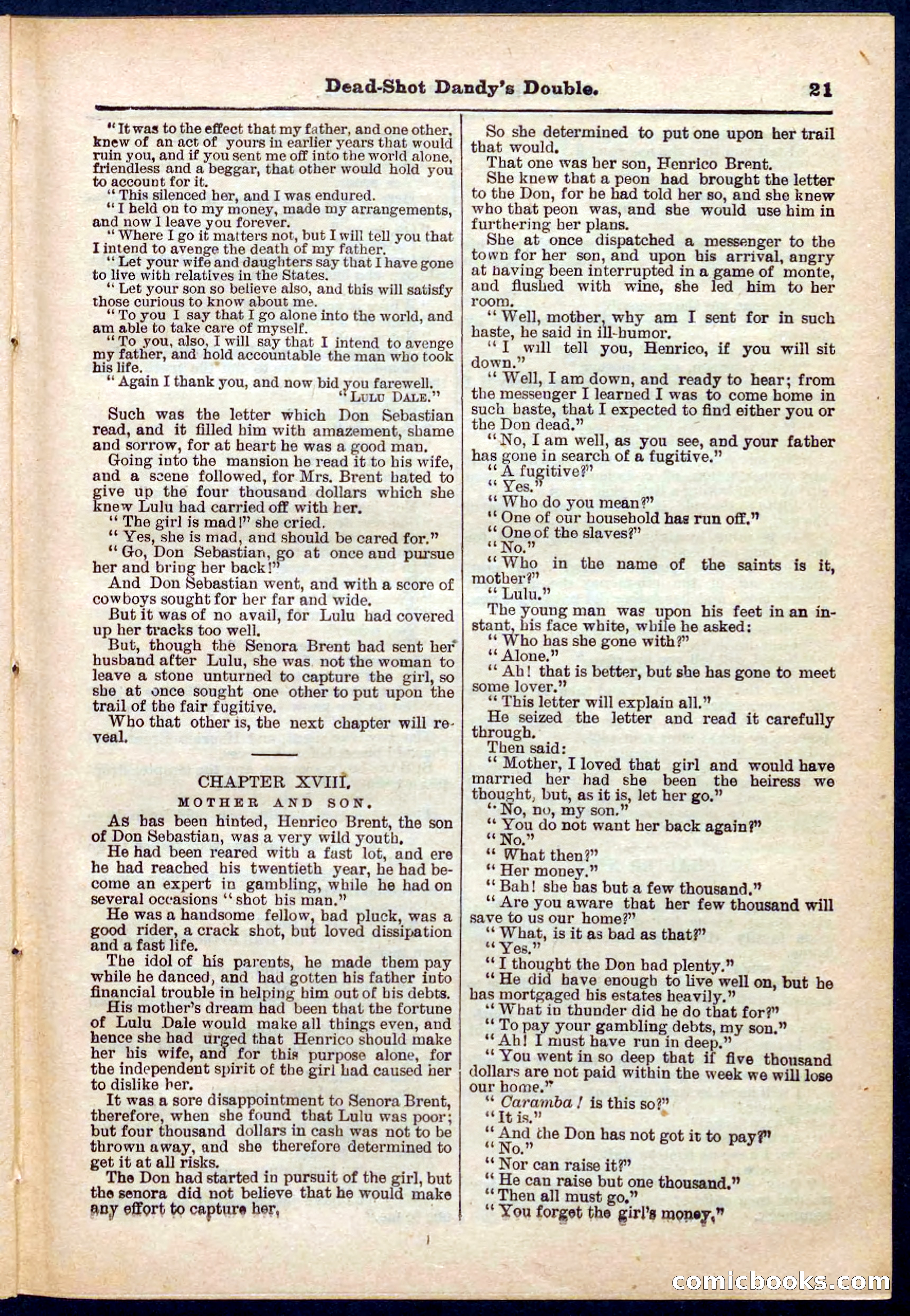 Beadle's Pocket Library No. 274 — page 21 of 32