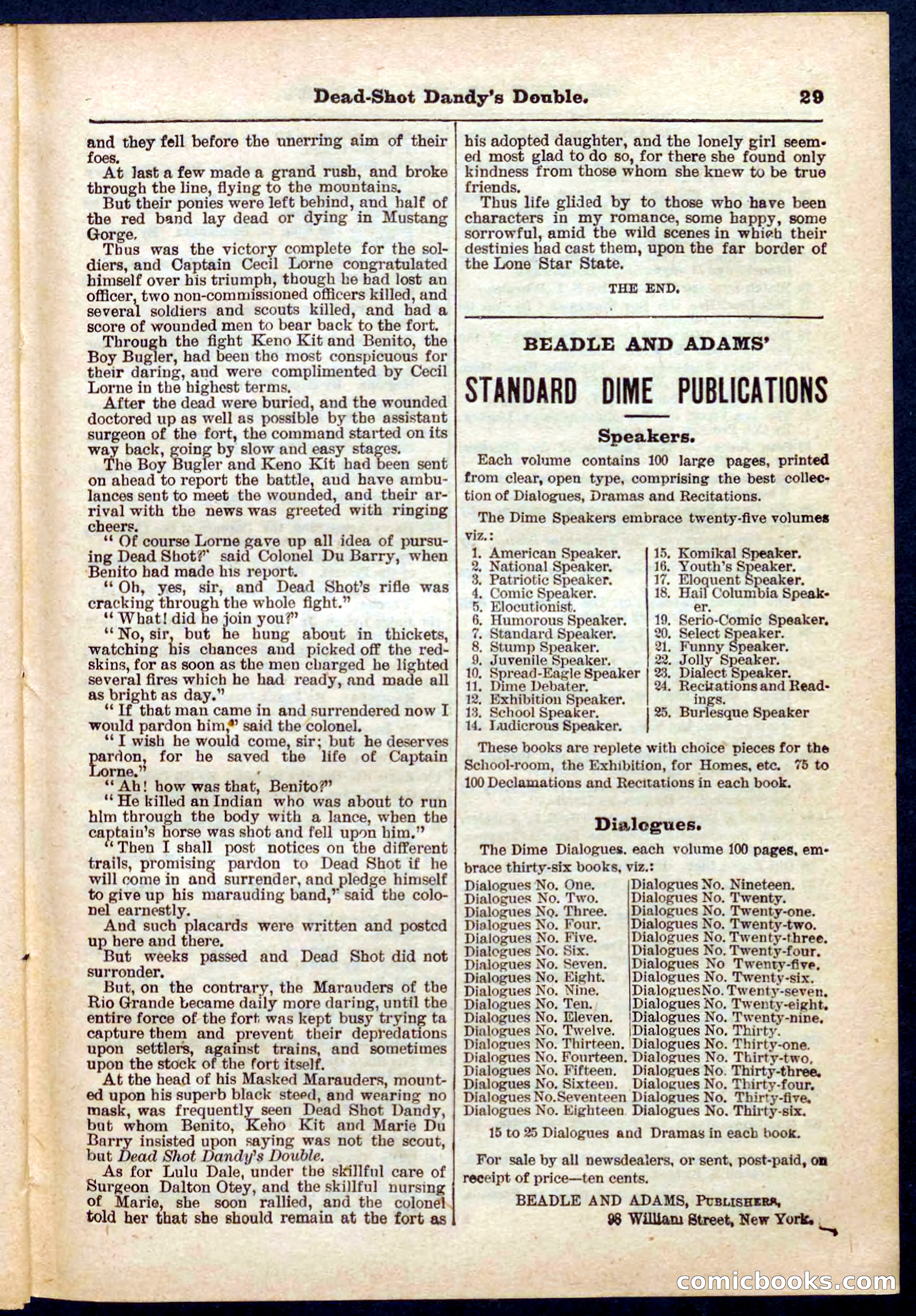 Beadle's Pocket Library No. 274 — page 29 of 32