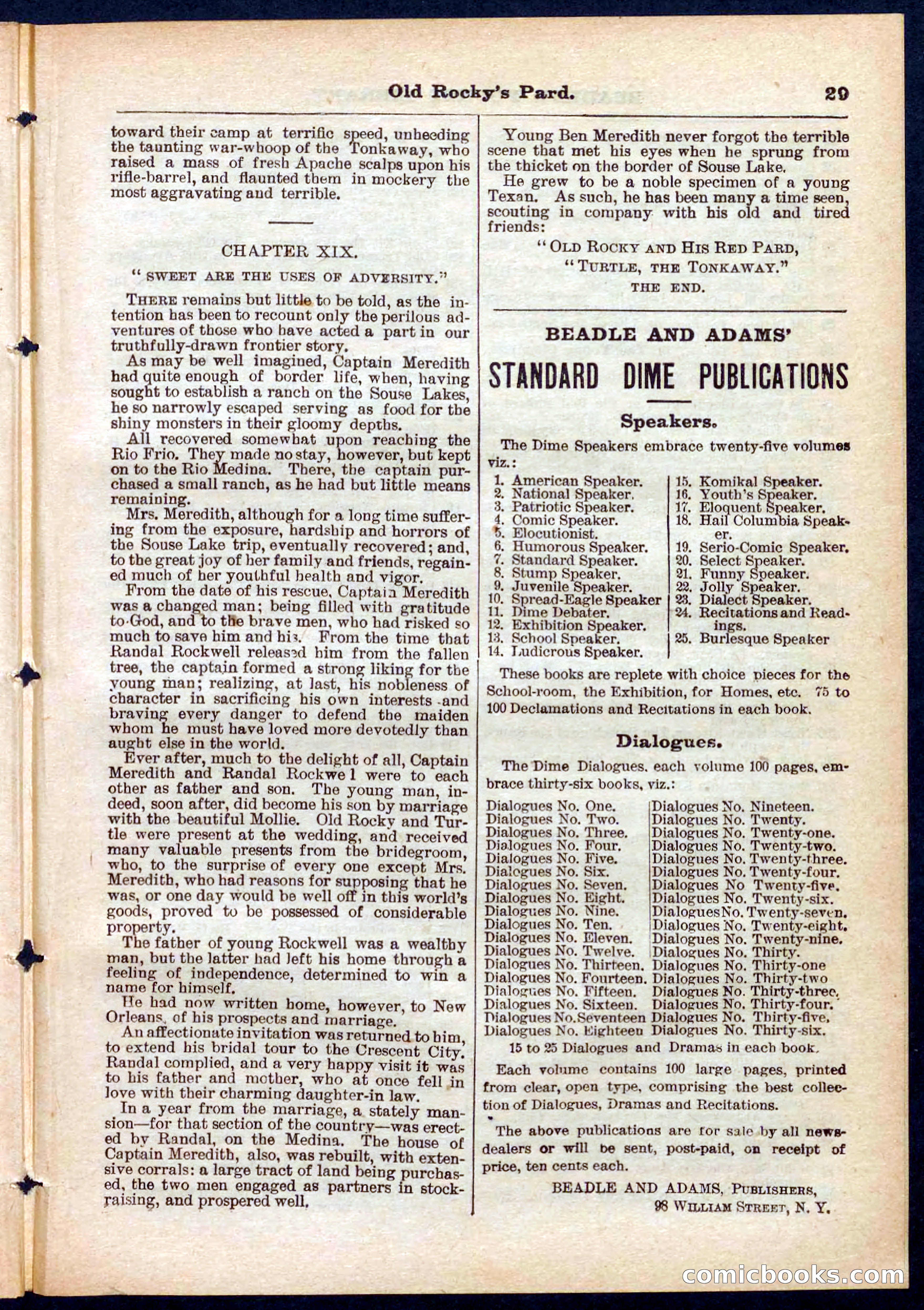 Beadle's Pocket Library No. 285 — page 29 of 32