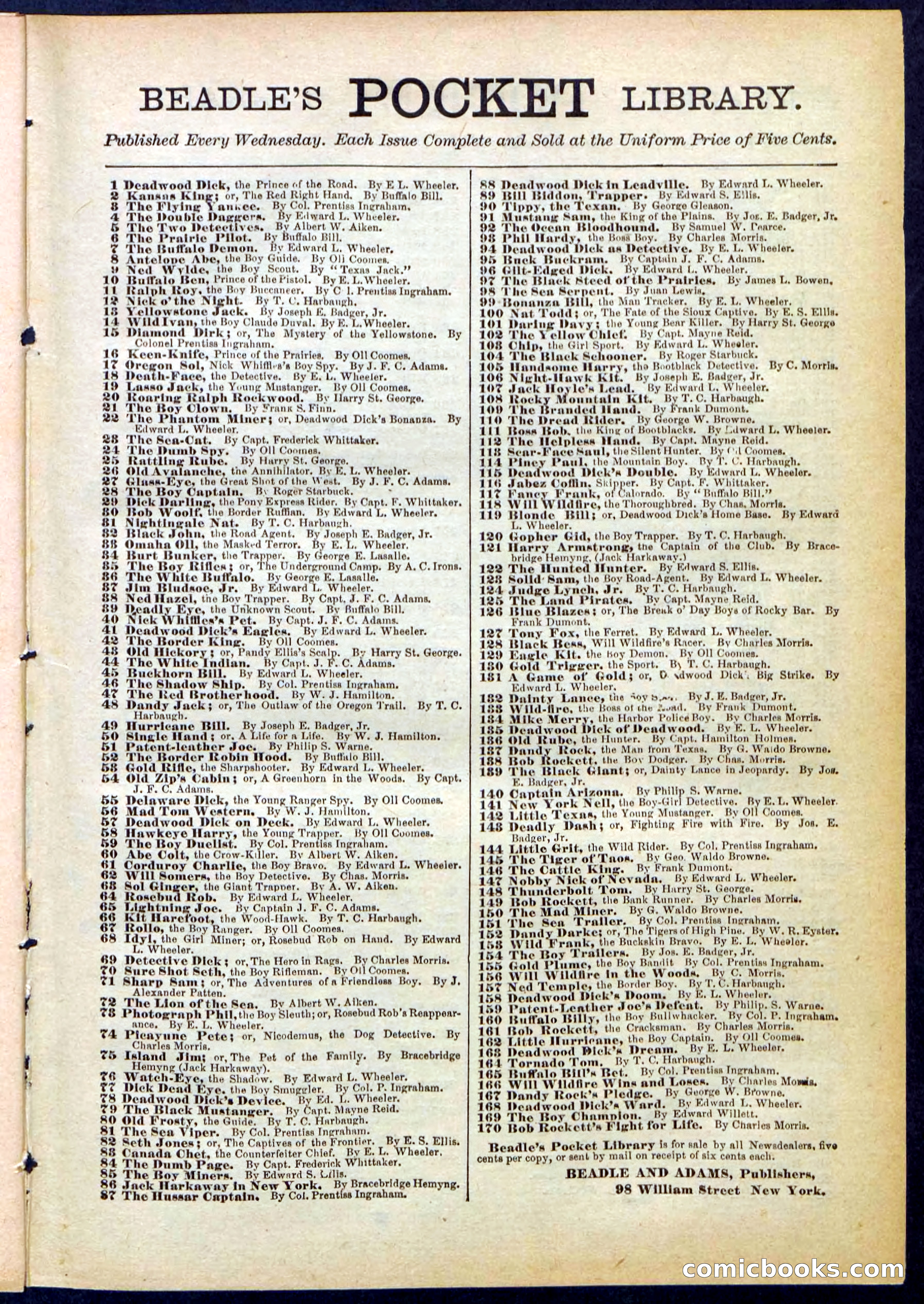Beadle's Pocket Library No. 287 — page 31 of 32