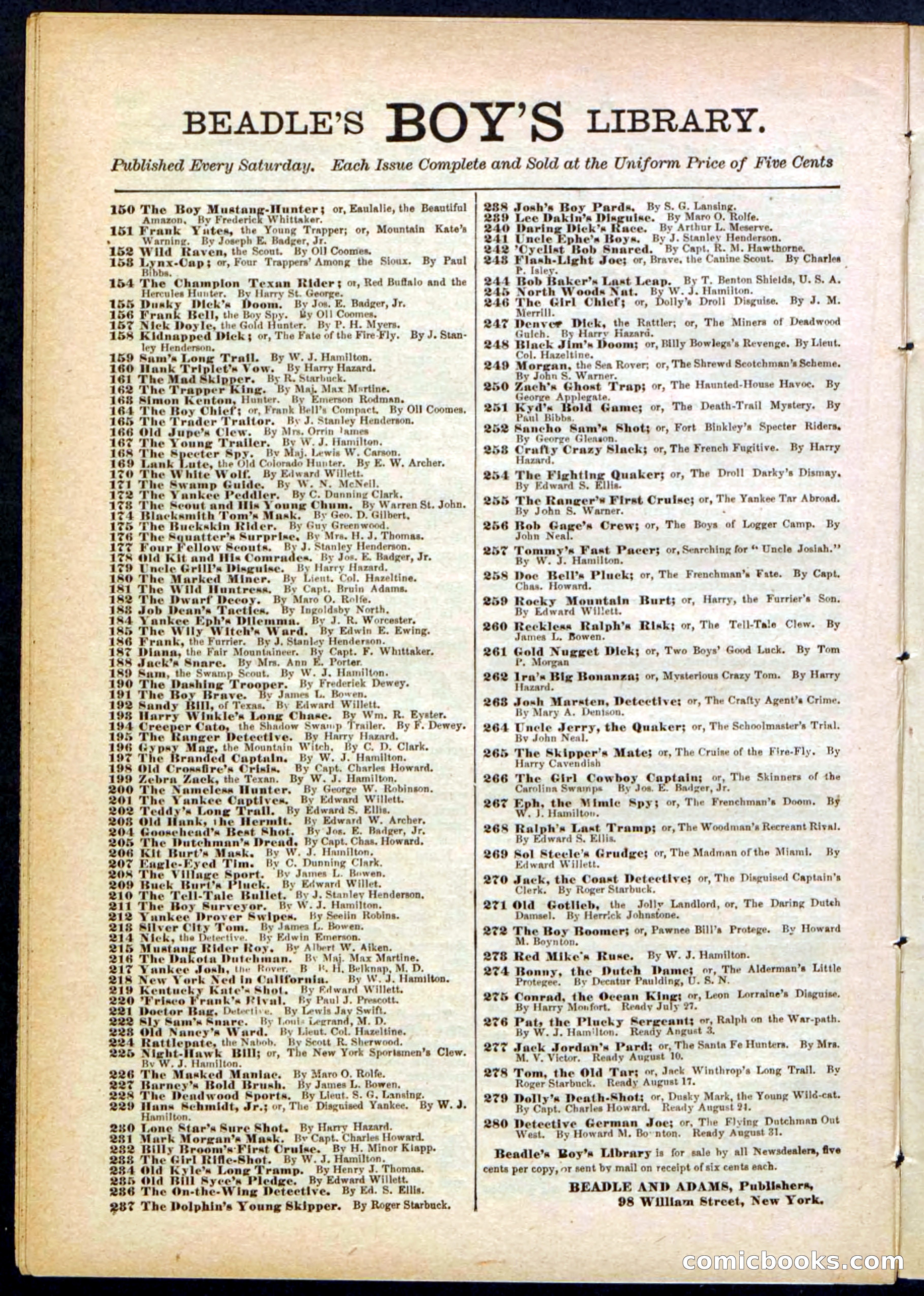 Beadle's Pocket Library No. 288 — page 30 of 32