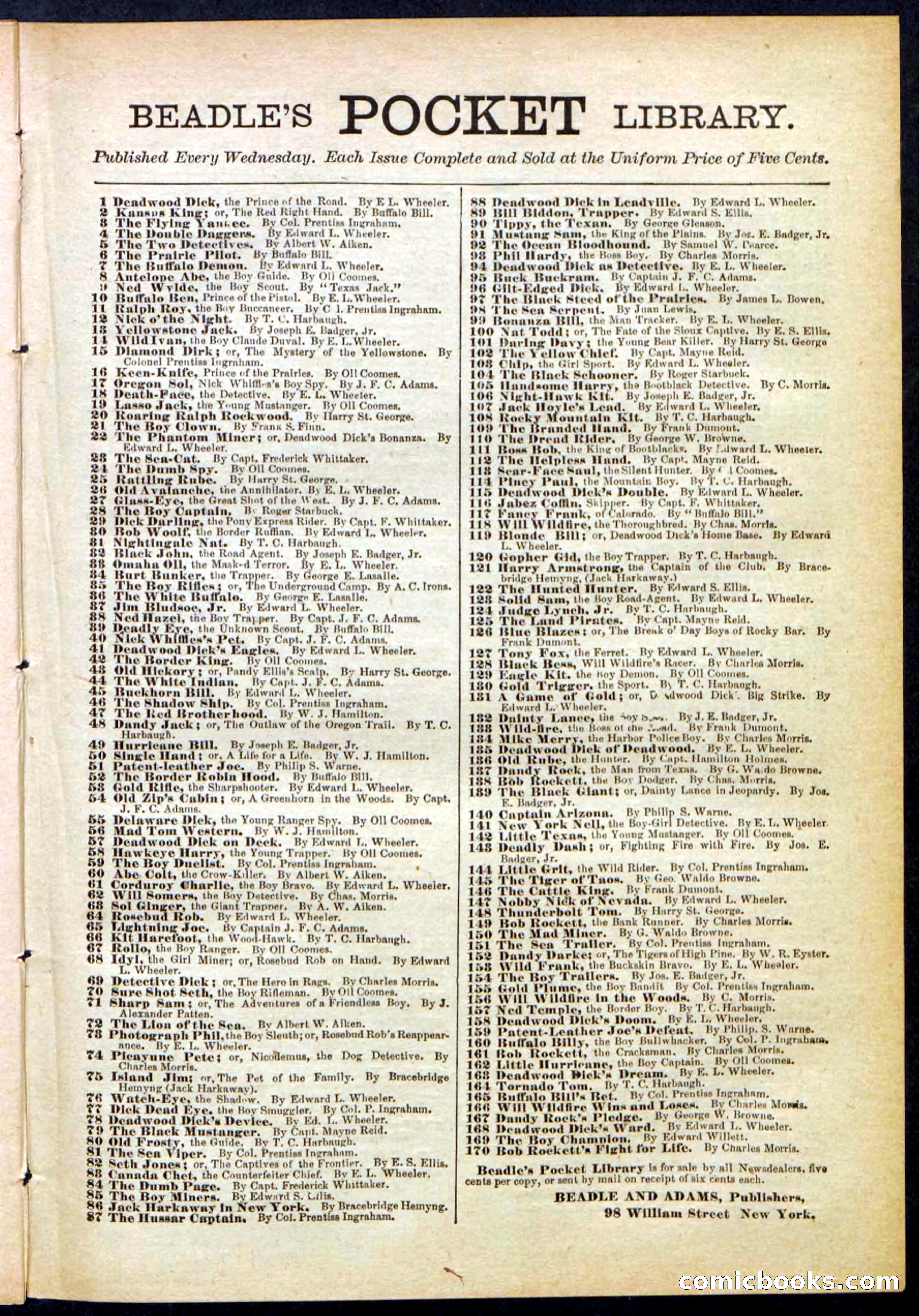 Beadle's Pocket Library No. 288 — page 31 of 32