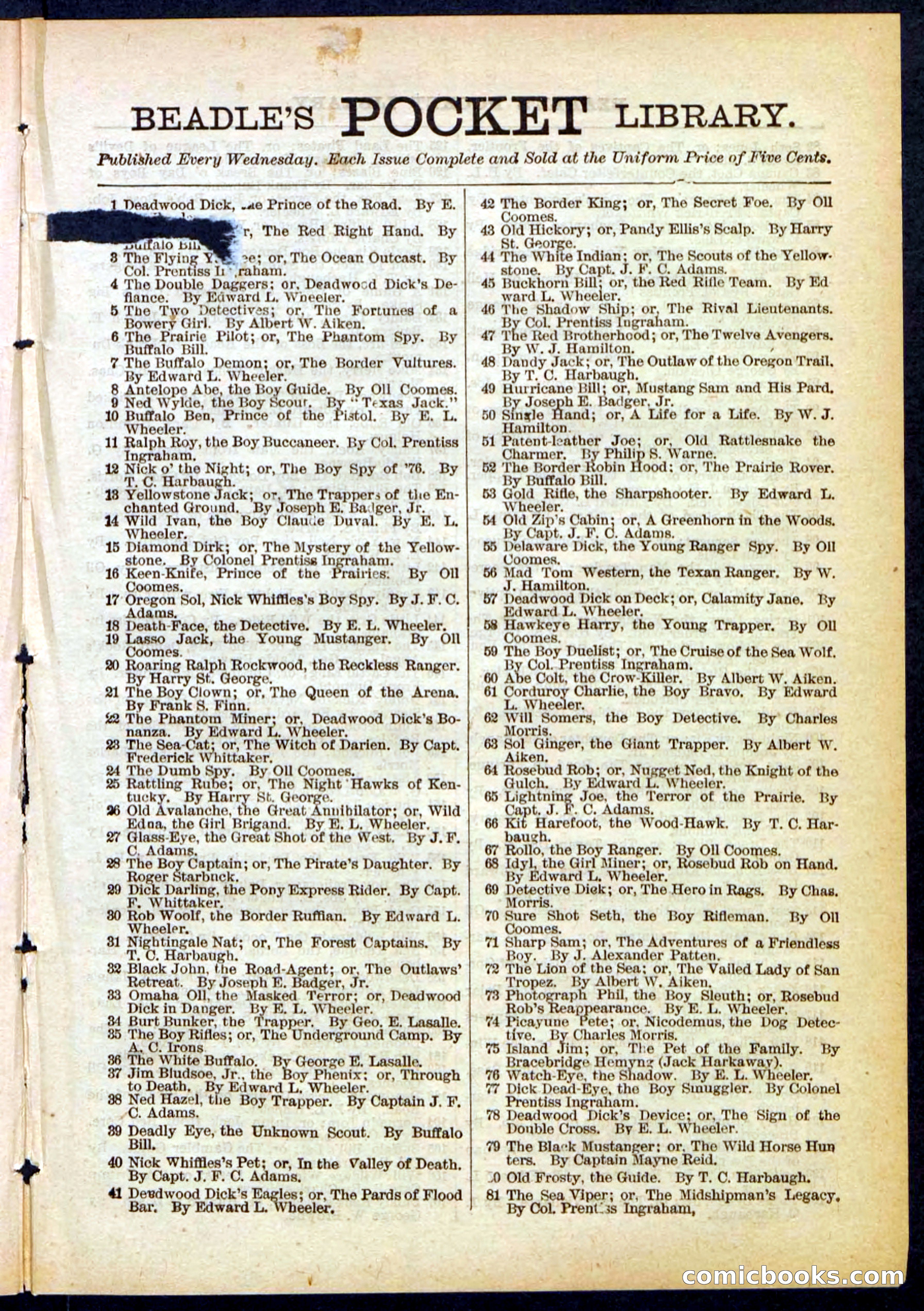 Beadle's Pocket Library No. 290 — page 29 of 32